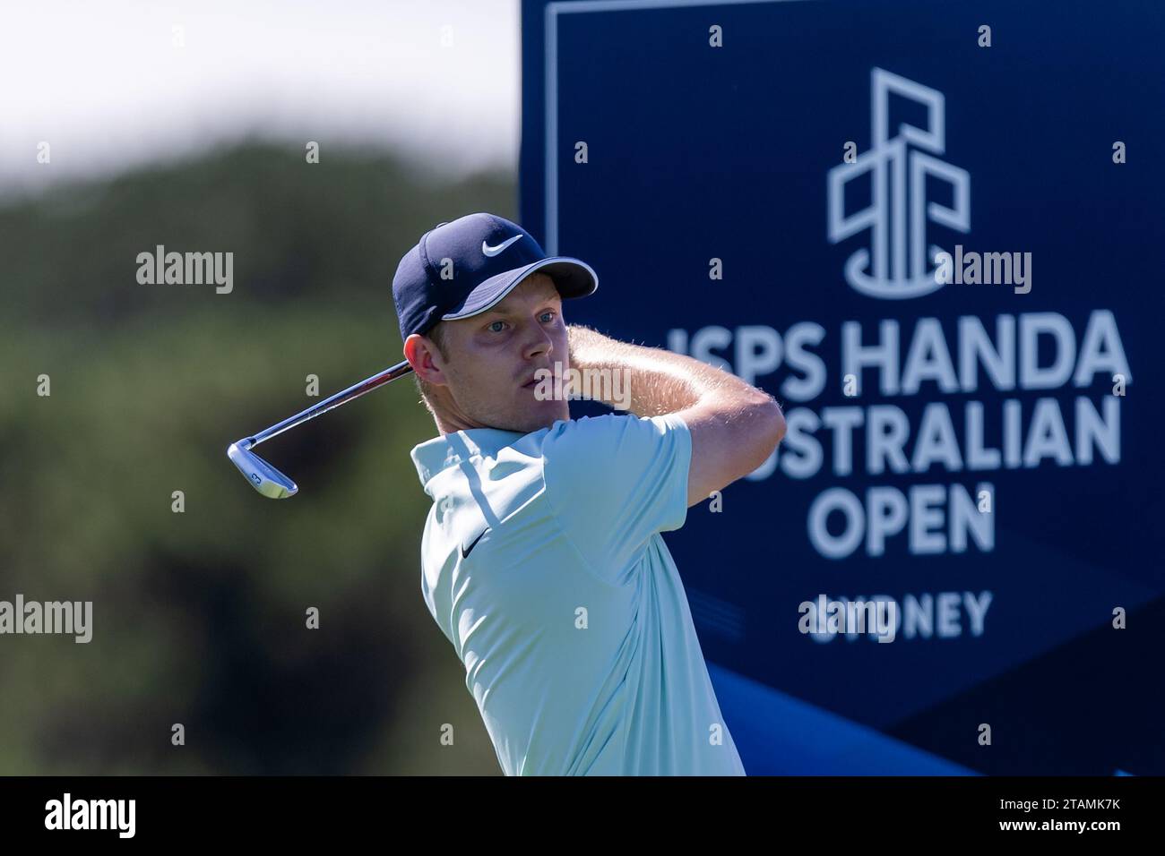 Sydney, Australie, 30 novembre 2023. Cameron Davis part du 17e trou lors de la 1e manche de l'Open de golf australien au Lakes Golf Club le 30 novembre 2023 à Sydney, en Australie. Crédit : Damian Briggs/Speed Media/Alamy Live News Banque D'Images