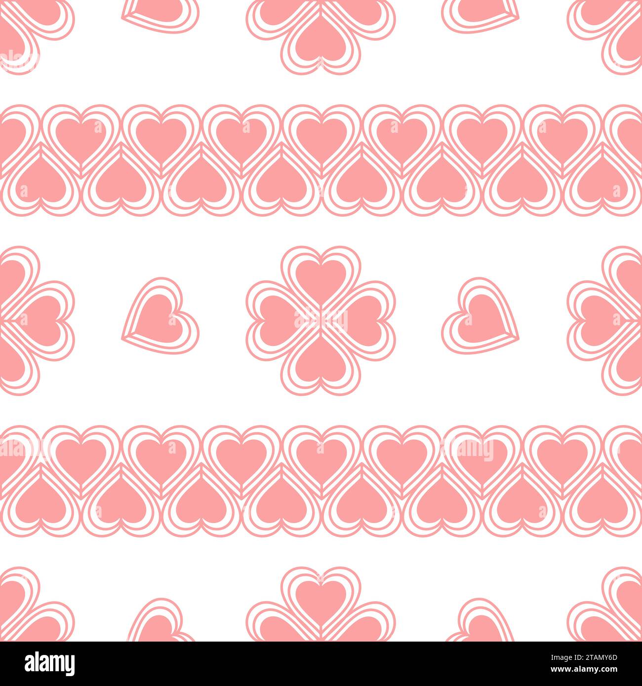 Motif abstrait transparent vectoriel sur un fond blanc. Coeurs roses Illustration de Vecteur