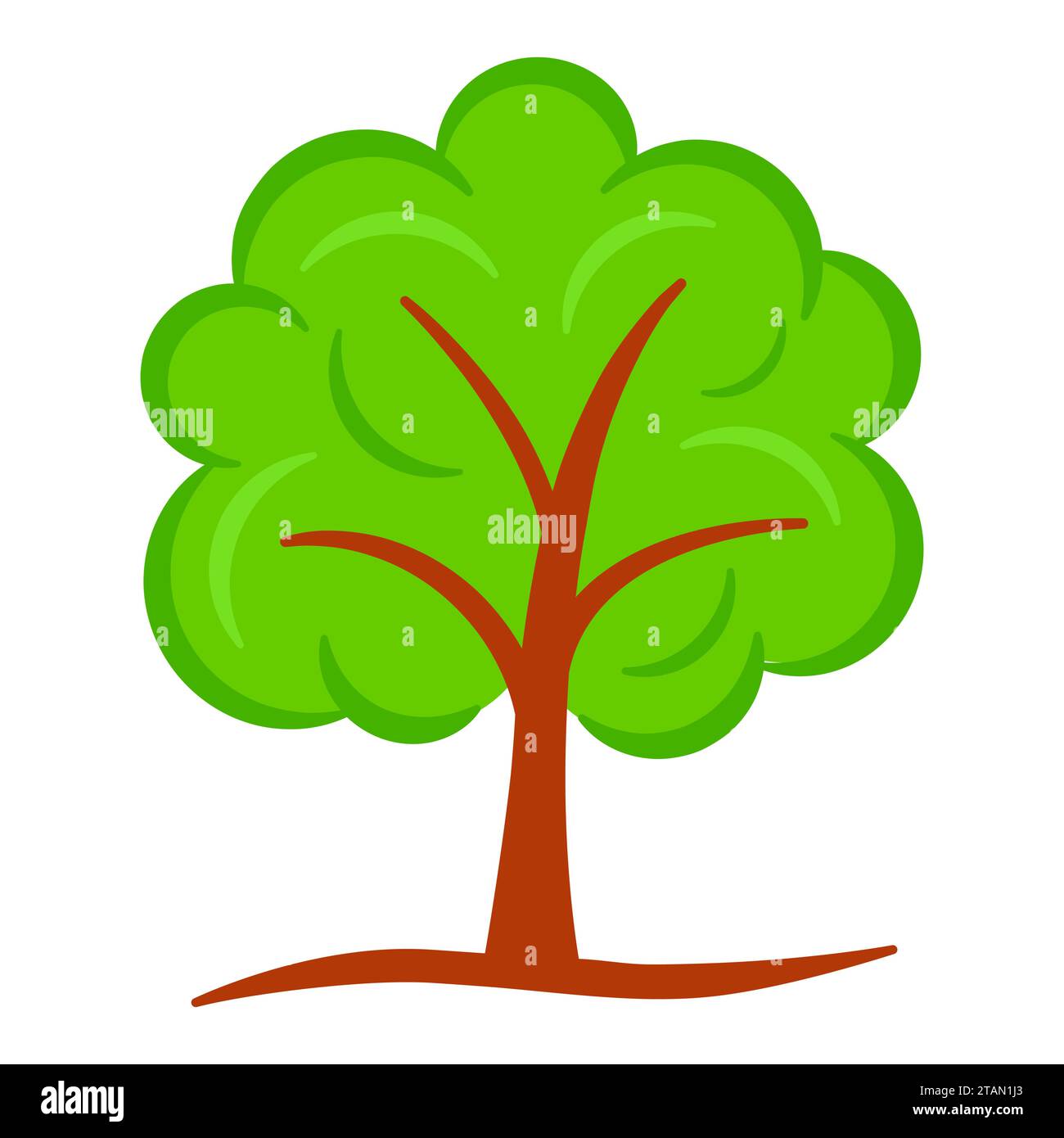 Illustration de la conception isolée de dessin animé d'arbre de couleur Illustration de Vecteur