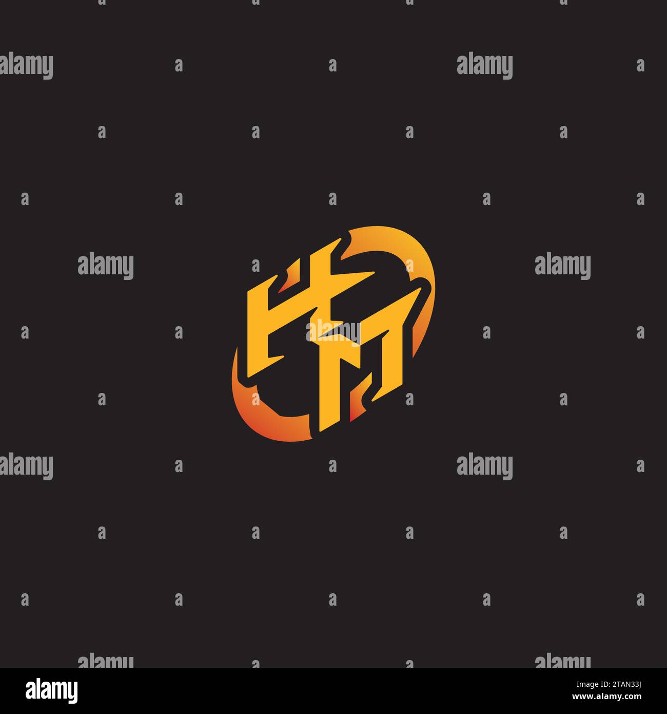 MH combinaison lettres initiales uniques logo eSport pour l'équipe de jeu, youtube, twitch Illustration de Vecteur