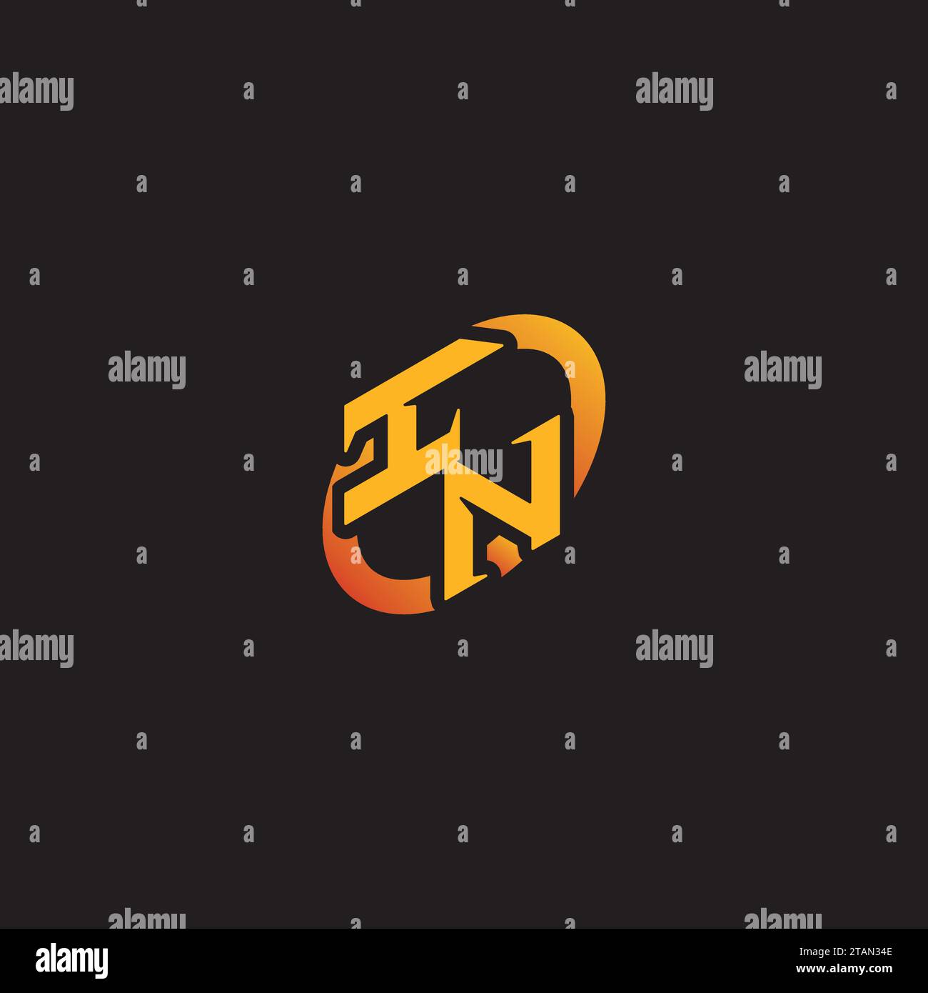 NI combinaison lettre unique initiales logo eSport pour l'équipe de jeu, youtube, twitch Illustration de Vecteur