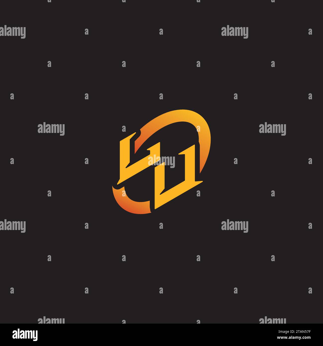 UL combinaison lettre unique initiales logo eSport pour l'équipe de jeu, youtube, twitch Illustration de Vecteur