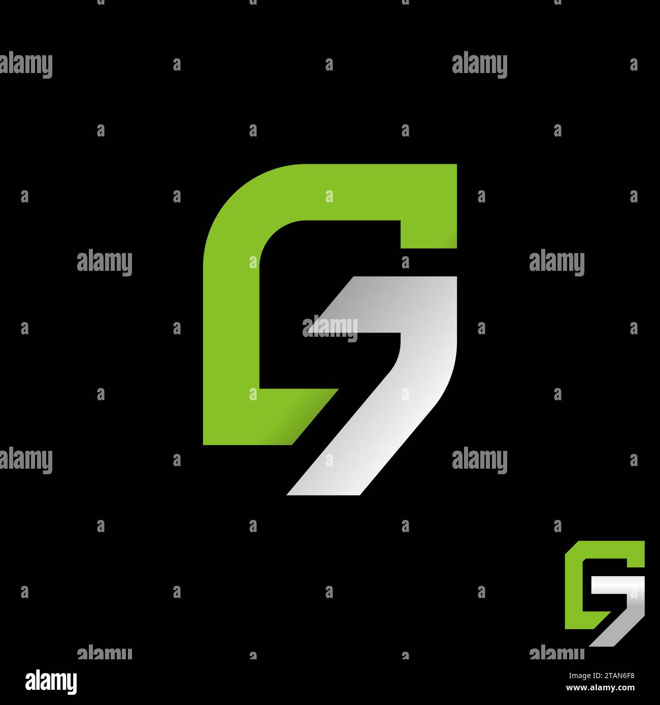 Logo design concept graphique Creative Premium abstrait vecteur stock unique lettre initiale G7 ou GC font tech sport monogramme lié à la typographie marque Illustration de Vecteur