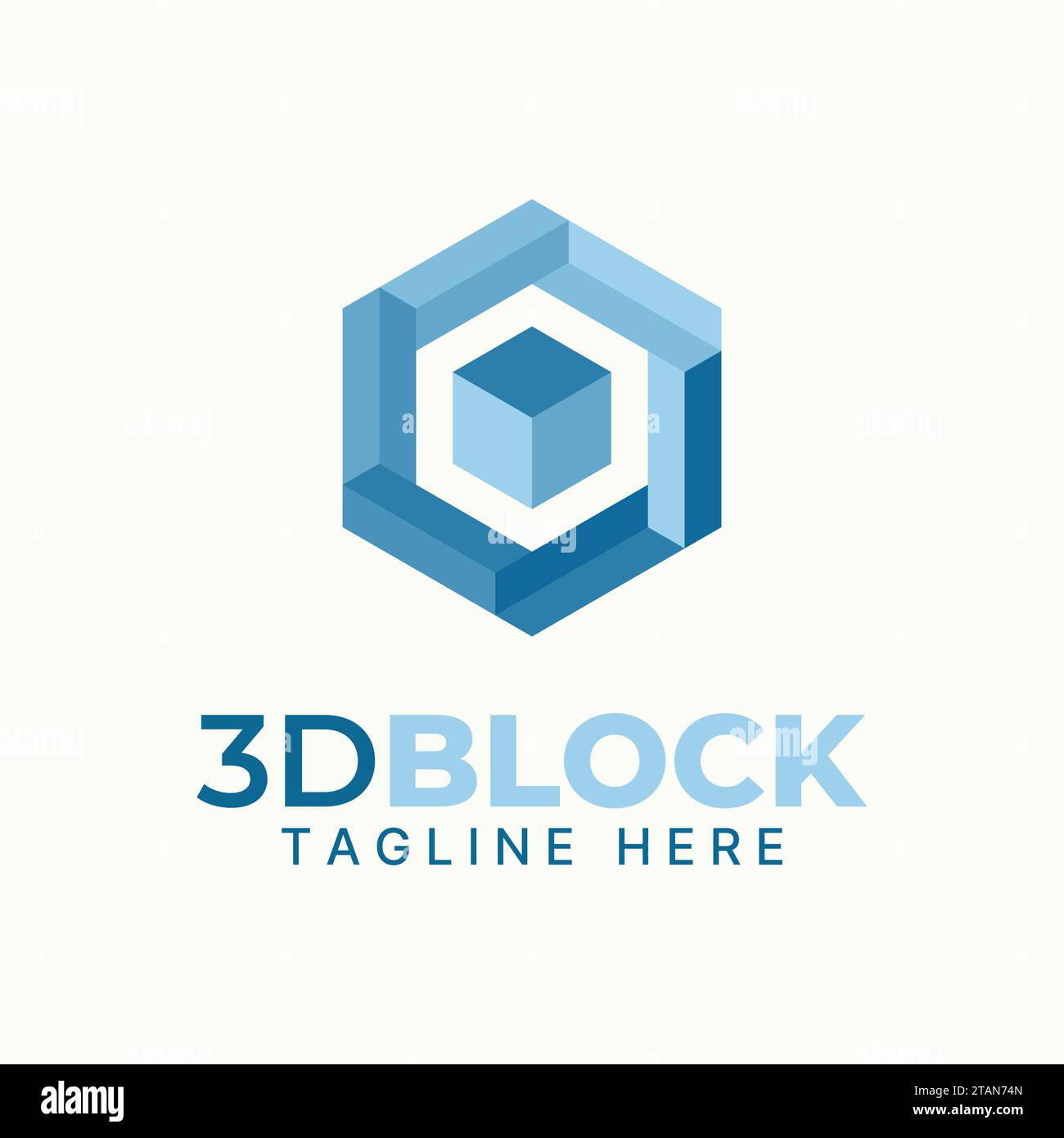 Logo design concept graphique abstrait créatif vecteur premium unique stock illustration hexagonale 3D boîte. Lié à la couleur de forme de manipulation mathématique Illustration de Vecteur