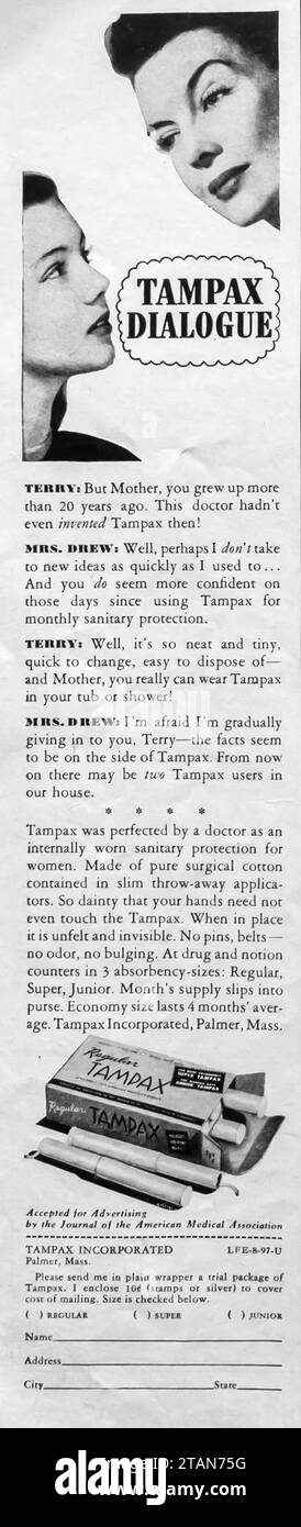 1947 Tampax ad Banque D'Images