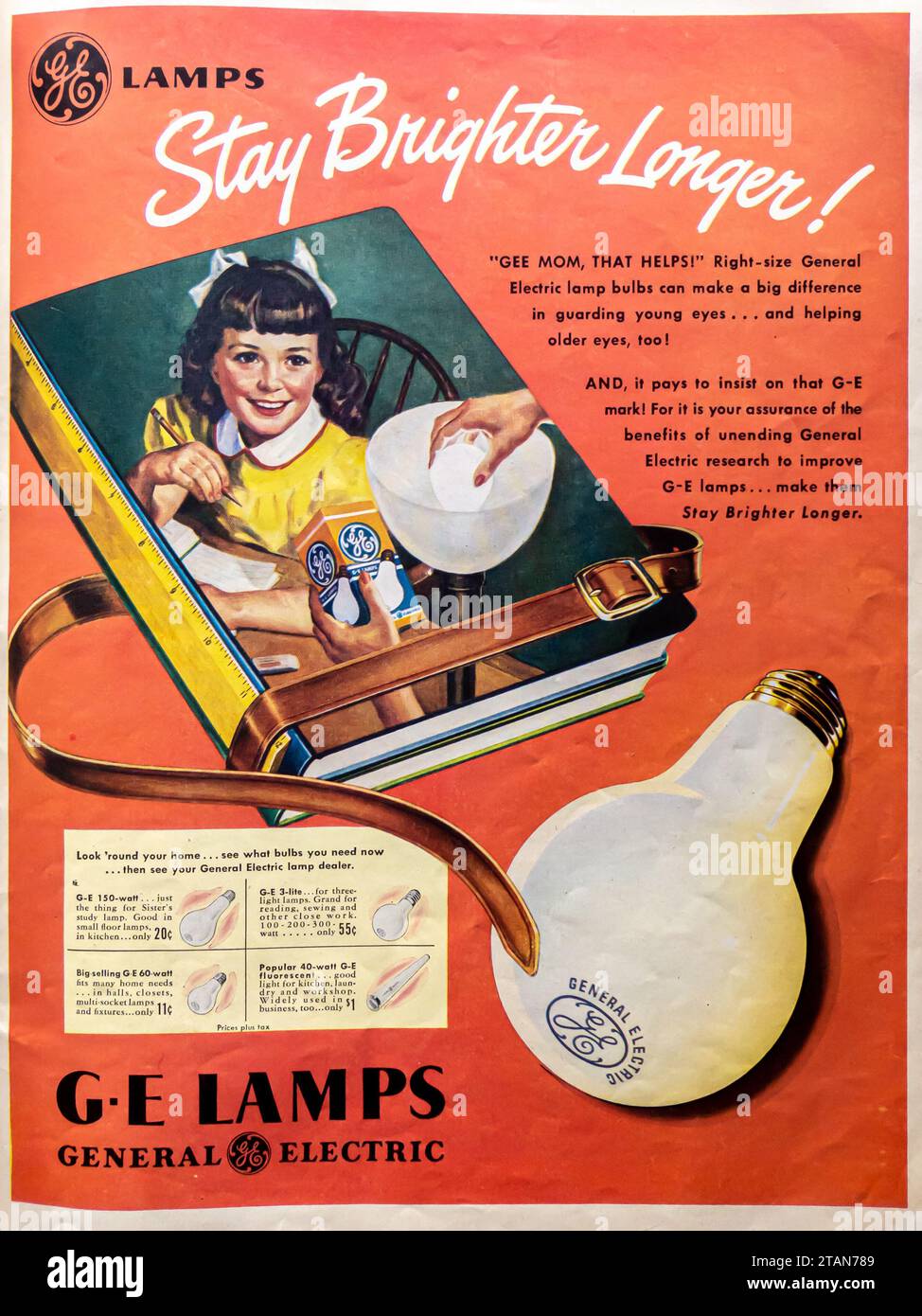1947 ampoules G.E. ad Banque D'Images