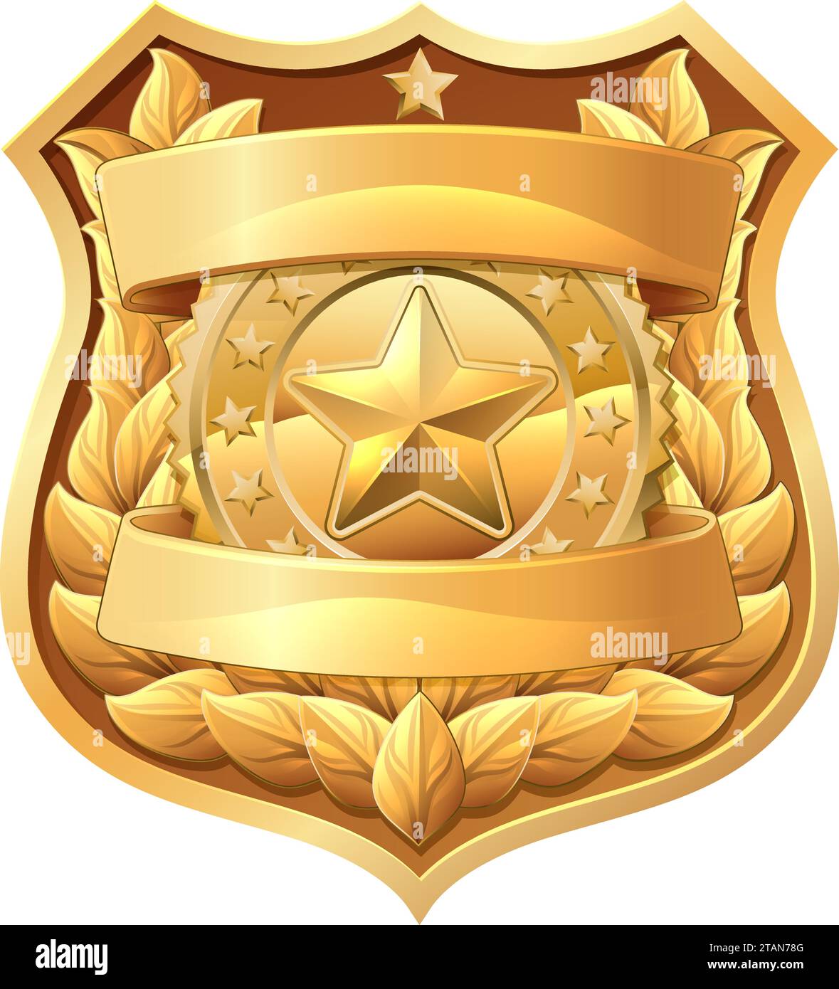 Insigne militaire de police Star Shield Sheriff Crest Illustration de Vecteur