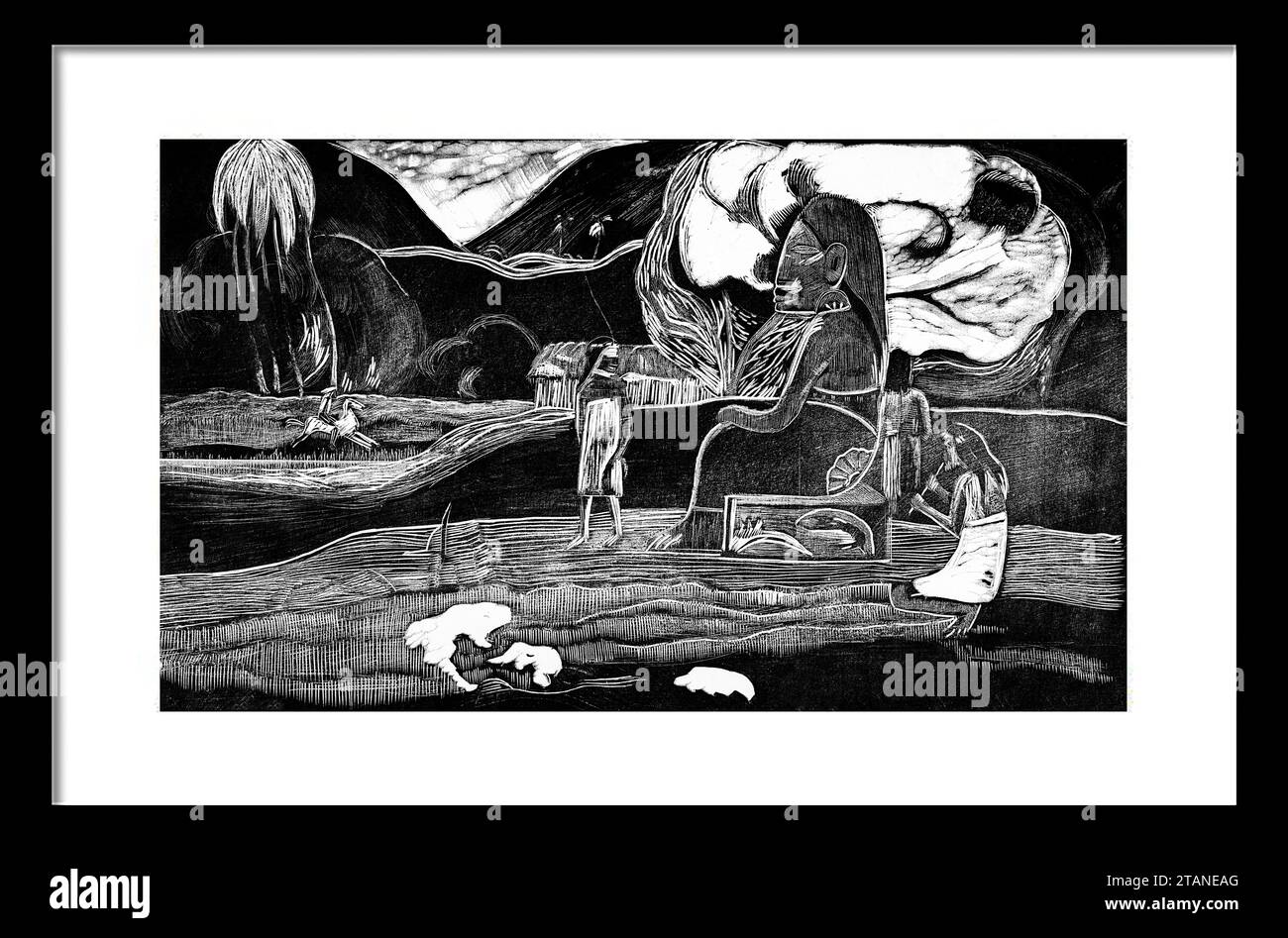 Maruru Paul Gauguin (Français, Paris 1848-1903 Atuona, Hiva OA, Îles Marquises) Date : 1893-1894 gravure sur bois sur papier de Chine. bloc : 8 x 14 po (20,3 x 35. Banque D'Images