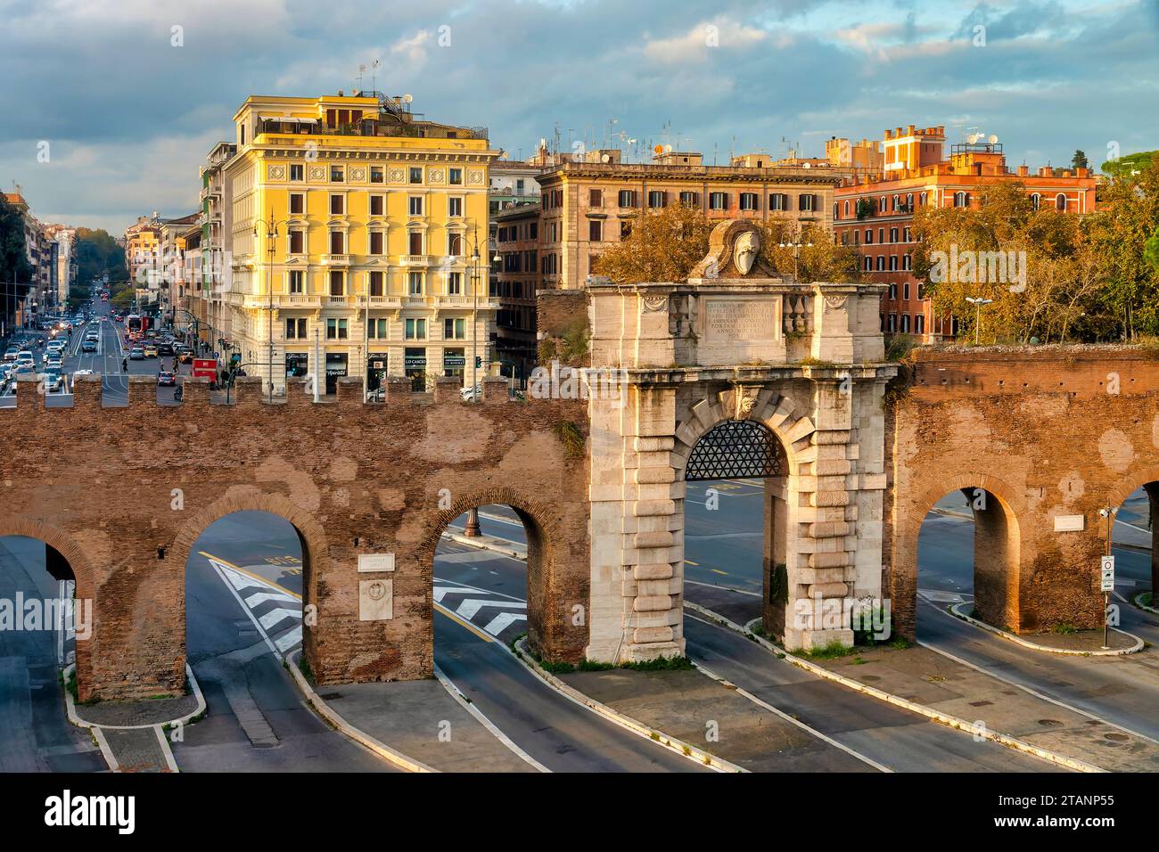 Vue aérienne de Porta San Giovanni, Rome, Italie Banque D'Images