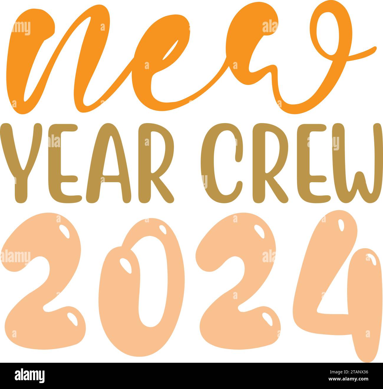 Nouvel an Crew 2024 : Celebrity Day Retro Design Illustration de Vecteur