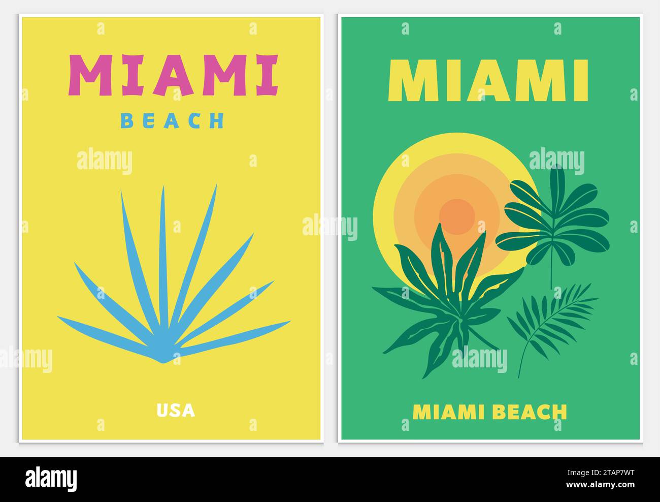 Affiche de voyage rétro Colorful Wall Home Art, Mykonos Print, Illustration de Vecteur