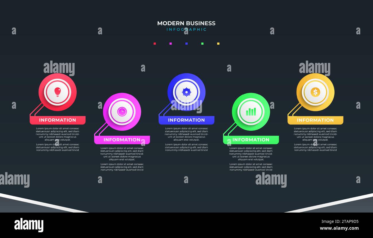 Conception moderne de modèle d'infographie d'entreprise pour la présentation ou la mise en page de flux de travail Illustration de Vecteur