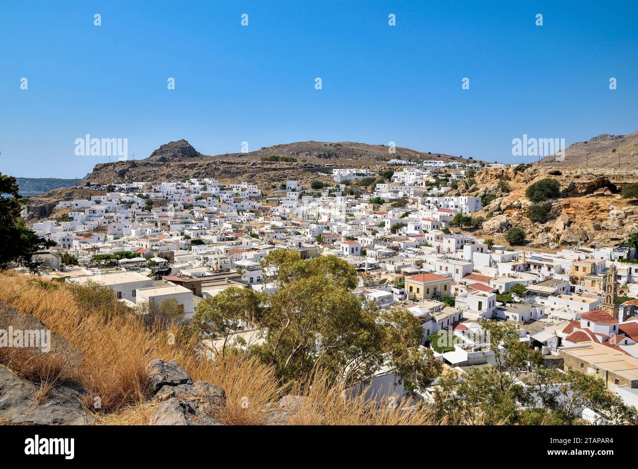 Village de Lindos, Rhodes Banque D'Images