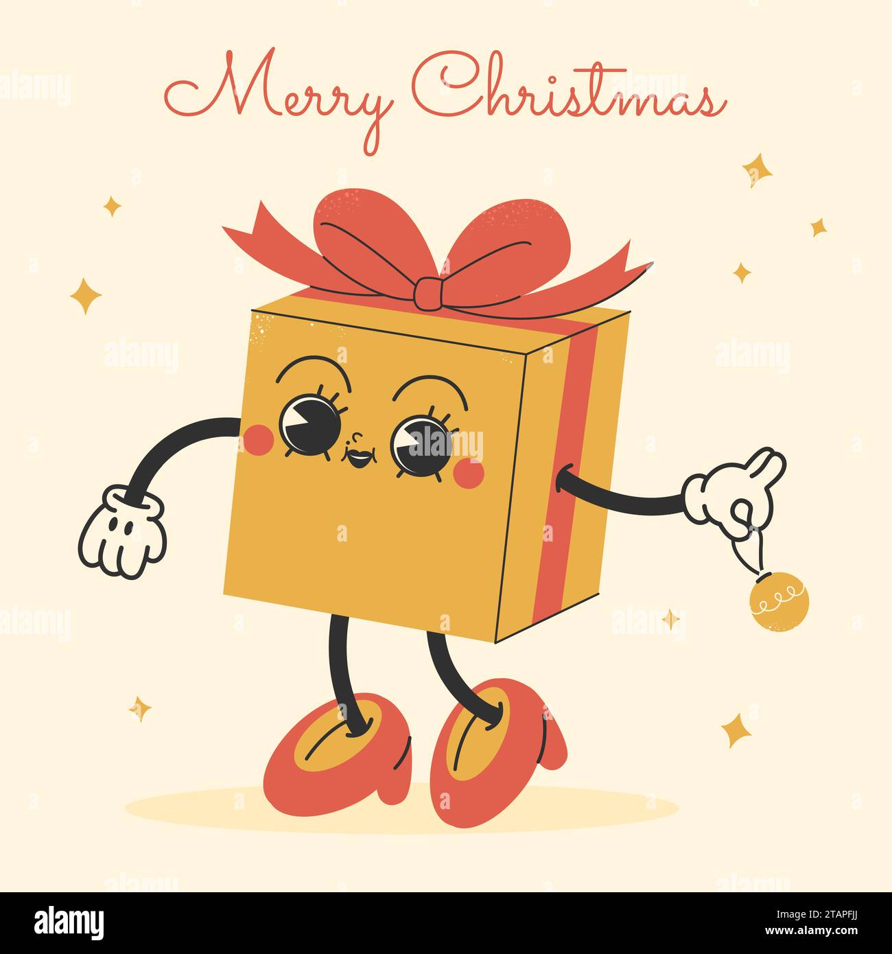 Cadeau de Noël drôle. Joyeux cadeau de Noël Illustration de Vecteur