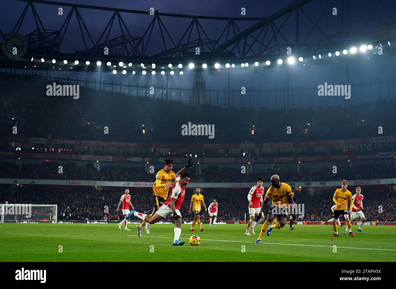 Gabriel Jesus d'Arsenal lors du match de Premier League à l'Emirates Stadium de Londres. Date de la photo : Samedi 2 décembre 2023. Banque D'Images