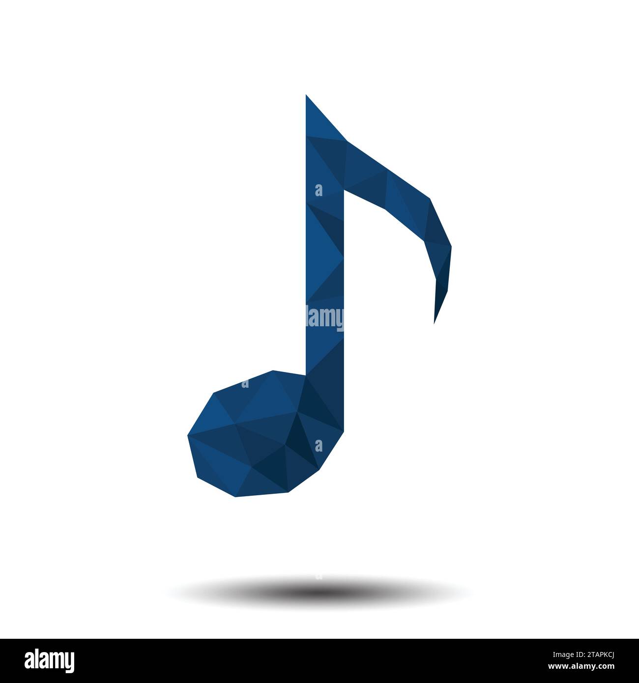 Polygon Music huitième icône Note sur fond blanc Illustration de Vecteur