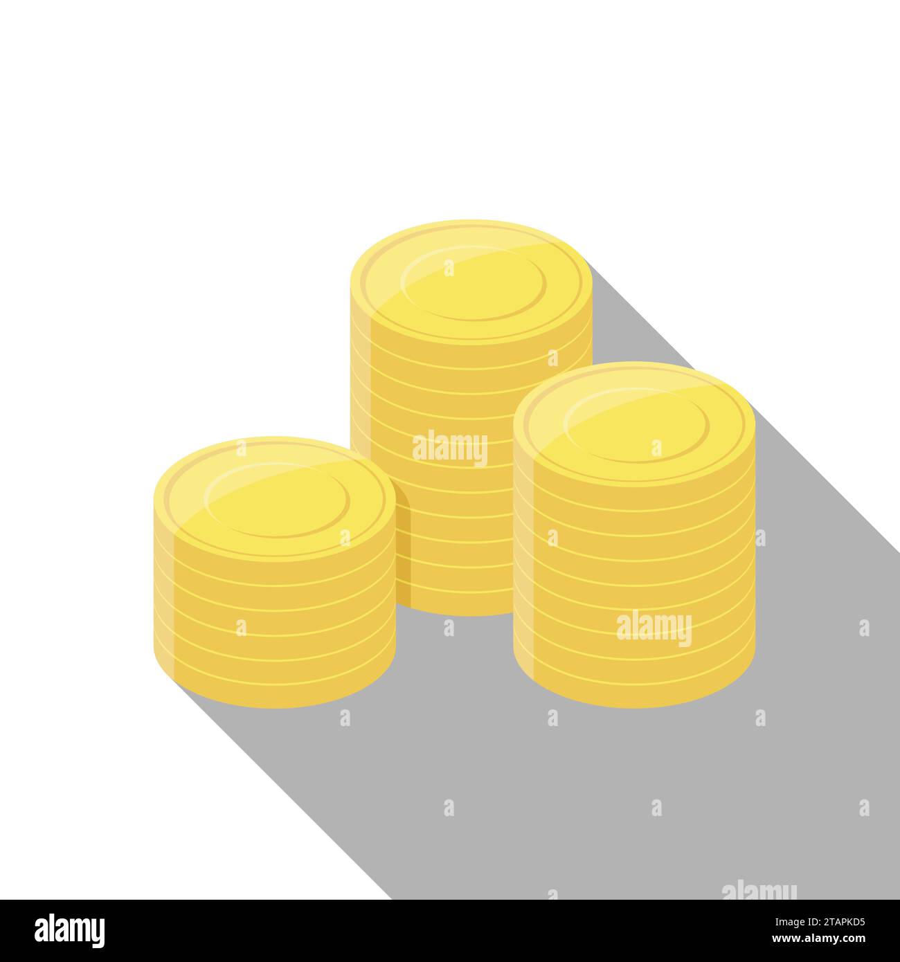 Gold coin Stacks Vector sur fond blanc. Illustration de Vecteur