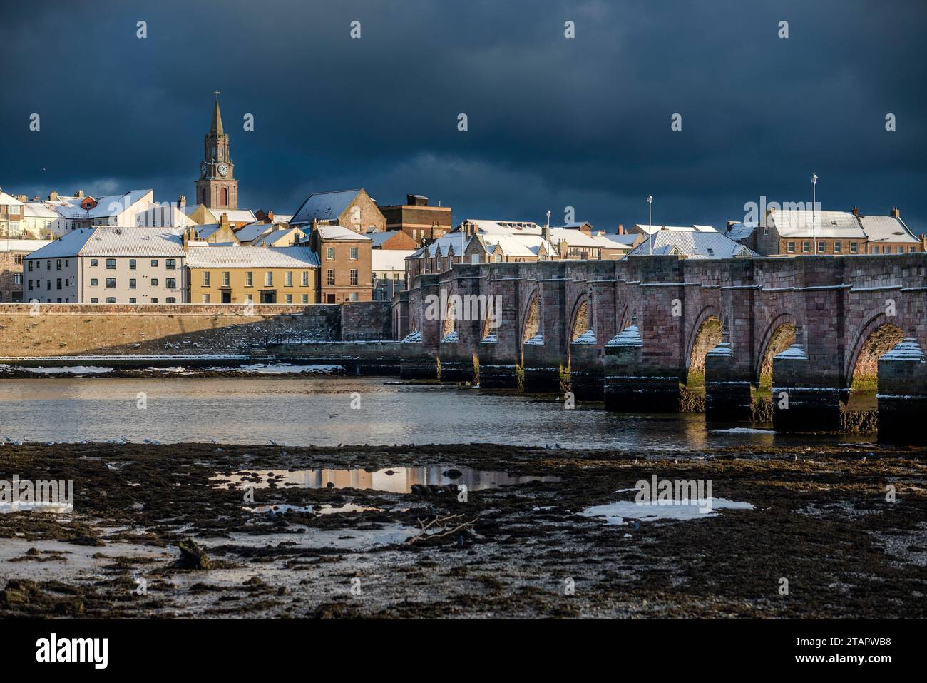 Berwick upon Tweed. Au cours de la guerres frontalières Berwick échangées mains treize fois avant de finalement tomber en Angleterre en 1482. Juste en dehors de la ville dans Banque D'Images