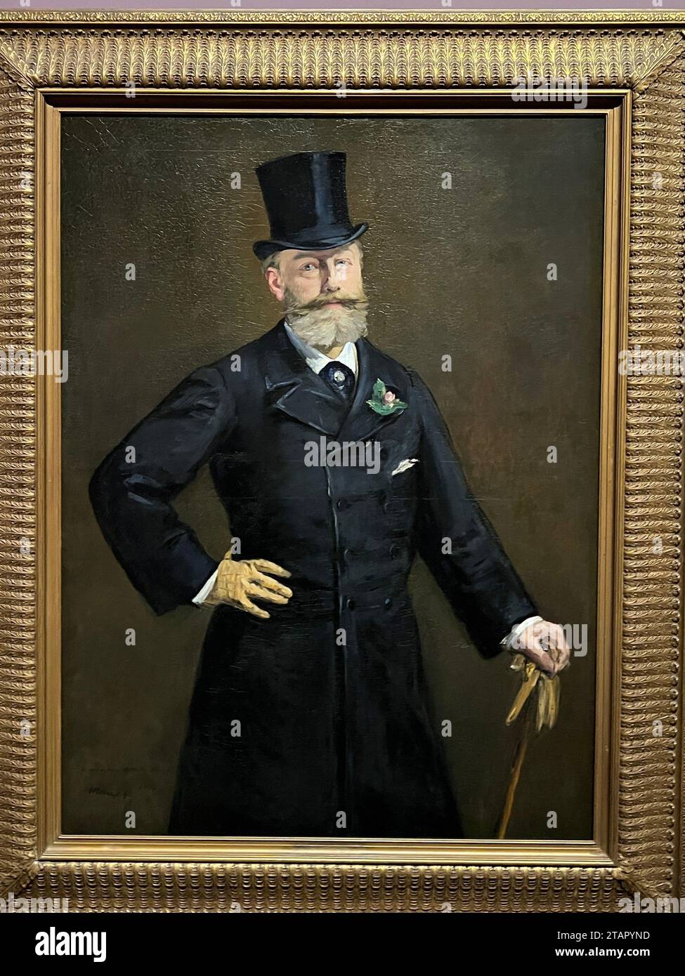 Visiteurs de l'exposition Manet/Degas au Metropolitan Museum of Art de New York. Peinture de Manet de 'Antonin Proust, 1880. un ami de l'artiste. Banque D'Images