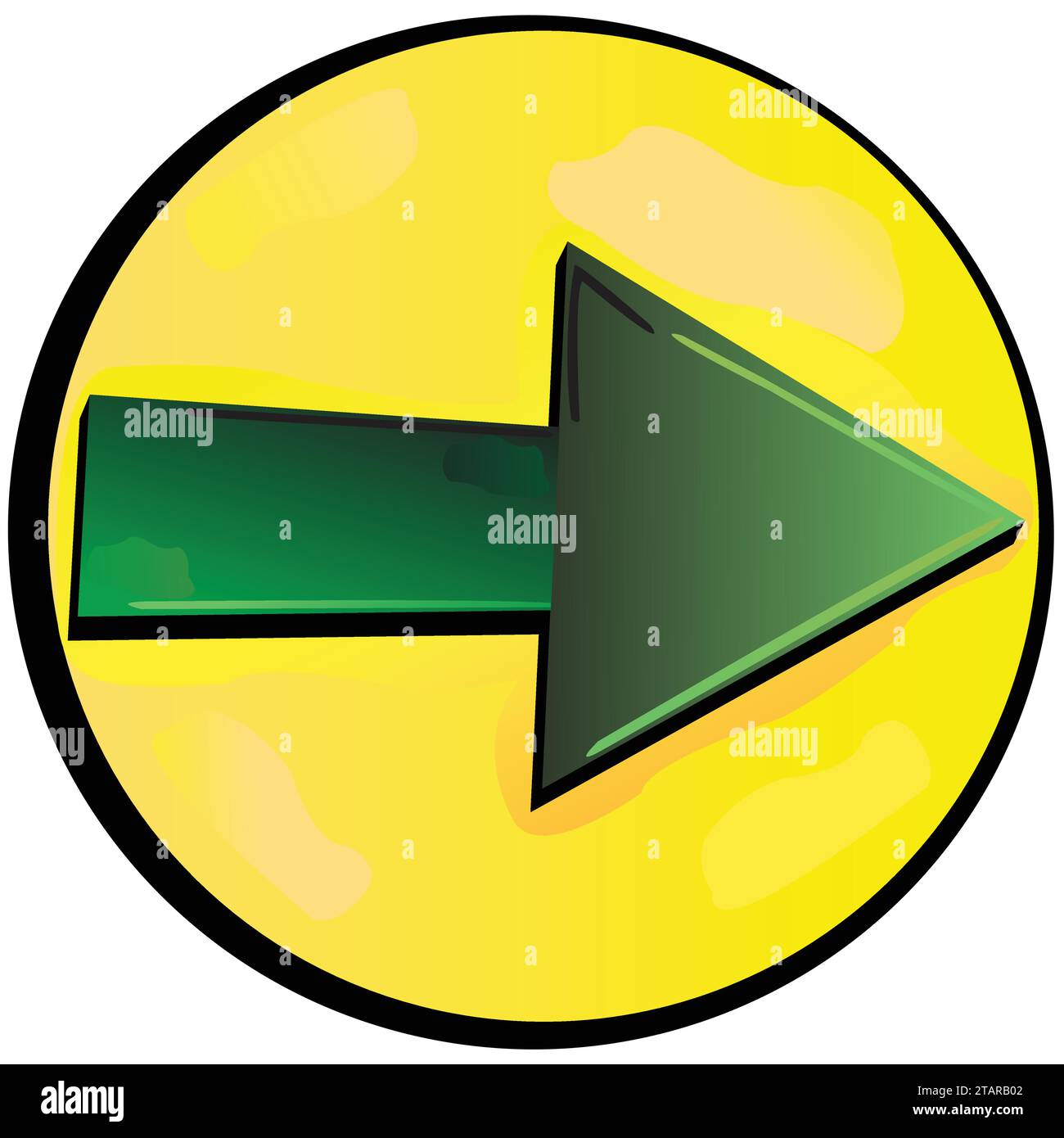 Flèche verte dans la bulle pointant vers la droite ; flèche verte indincant passage libre à droite ; icône peut être utilisé sur votre site Web pour pointer pour le prix bas Illustration de Vecteur