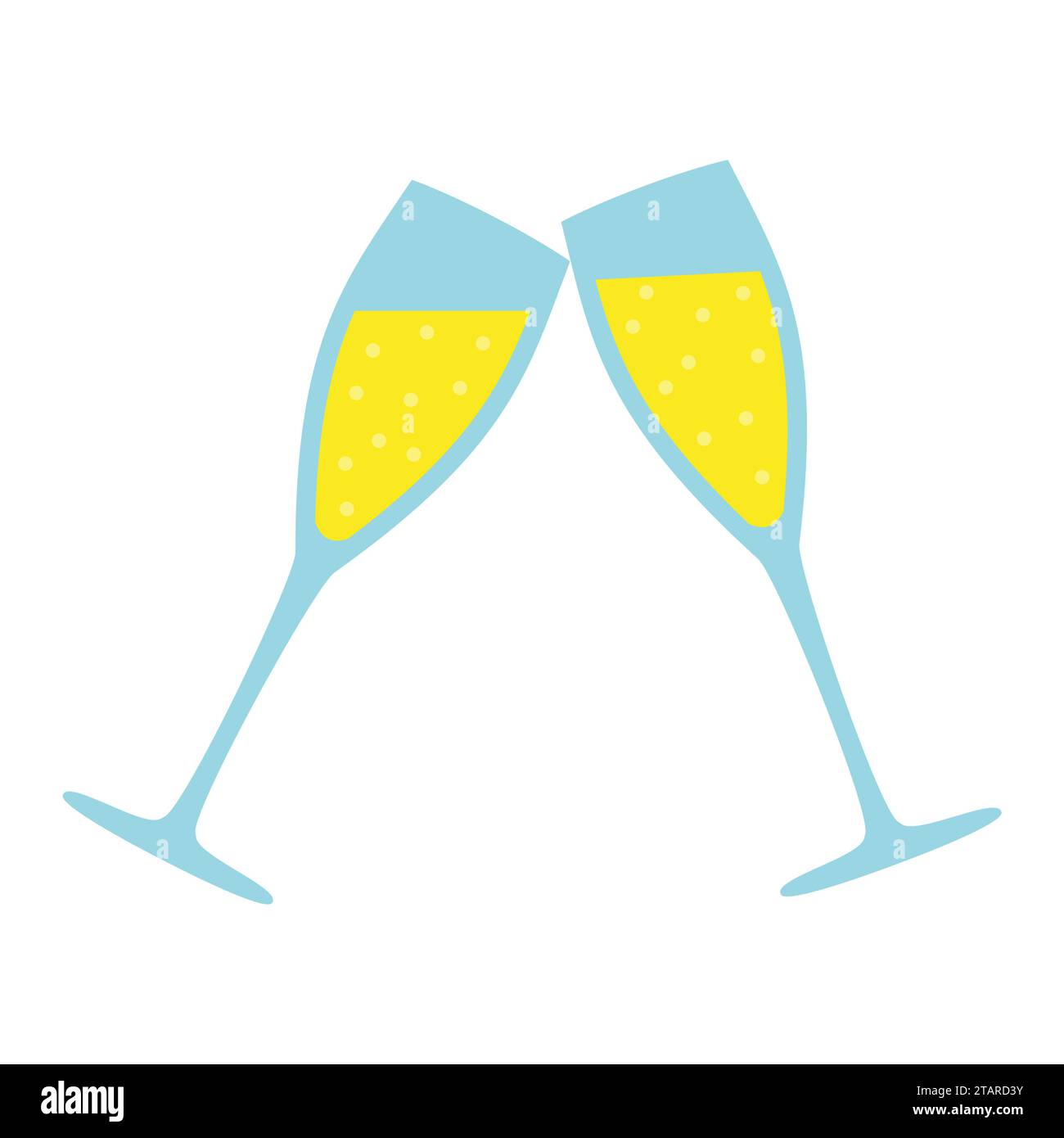 Verre à champagne isolé sur fond blanc. Illustration vectorielle de mariage Illustration de Vecteur