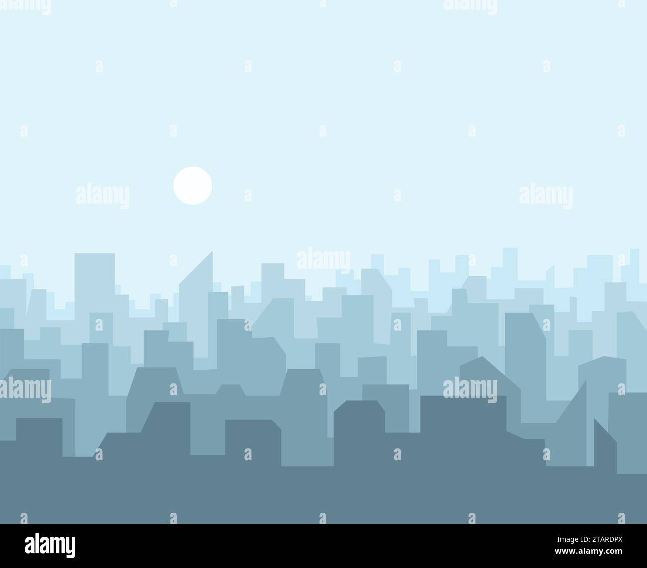 Paysage urbain Skyline de la ville. Silhouette de paysage urbain dans un style plat. Illustration de Vecteur