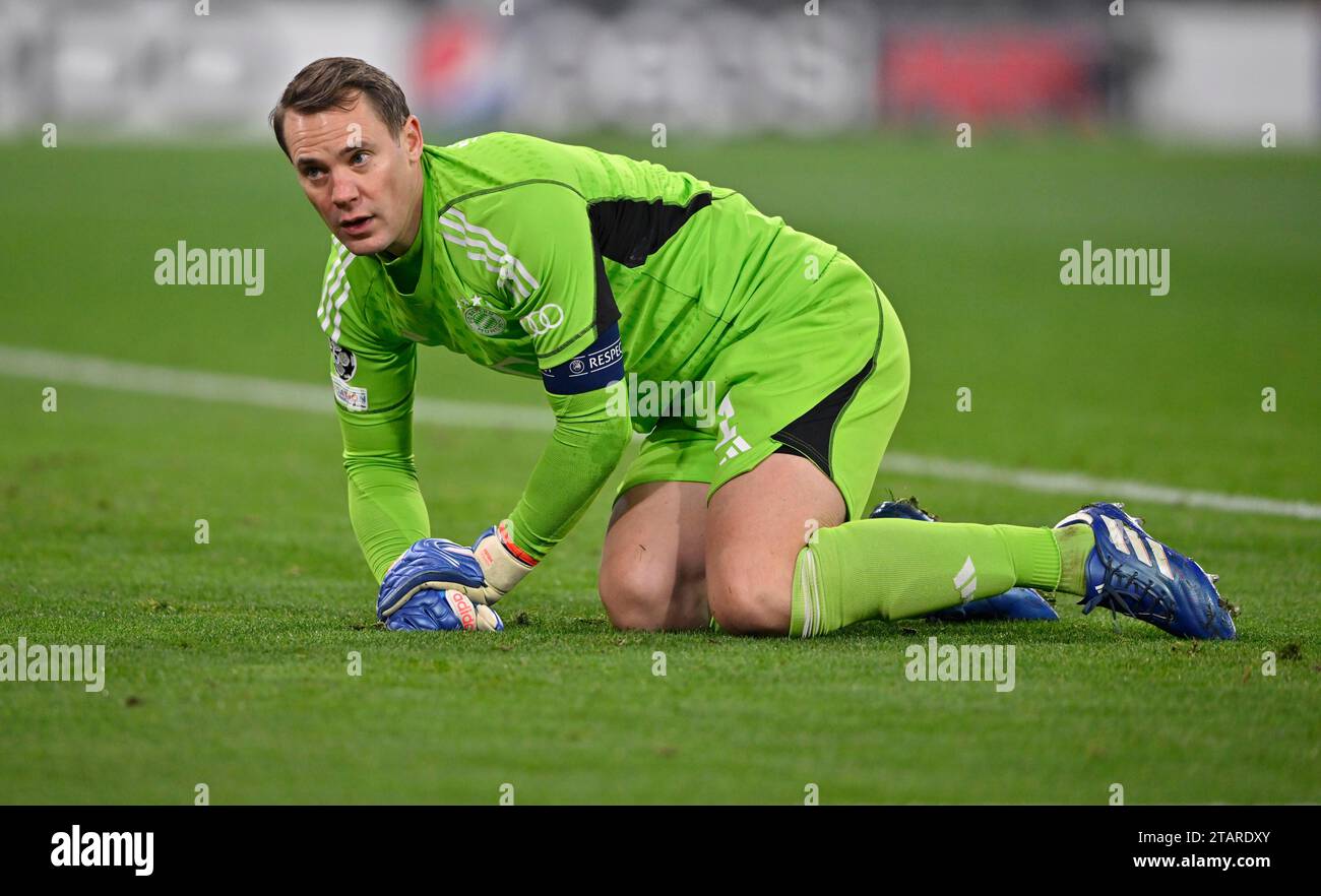 Gardien Manuel Neuer FC Bayern Munich FCB (01) Ligue des Champions, Allianz Arena, Munich, Bavière, Allemagne Banque D'Images