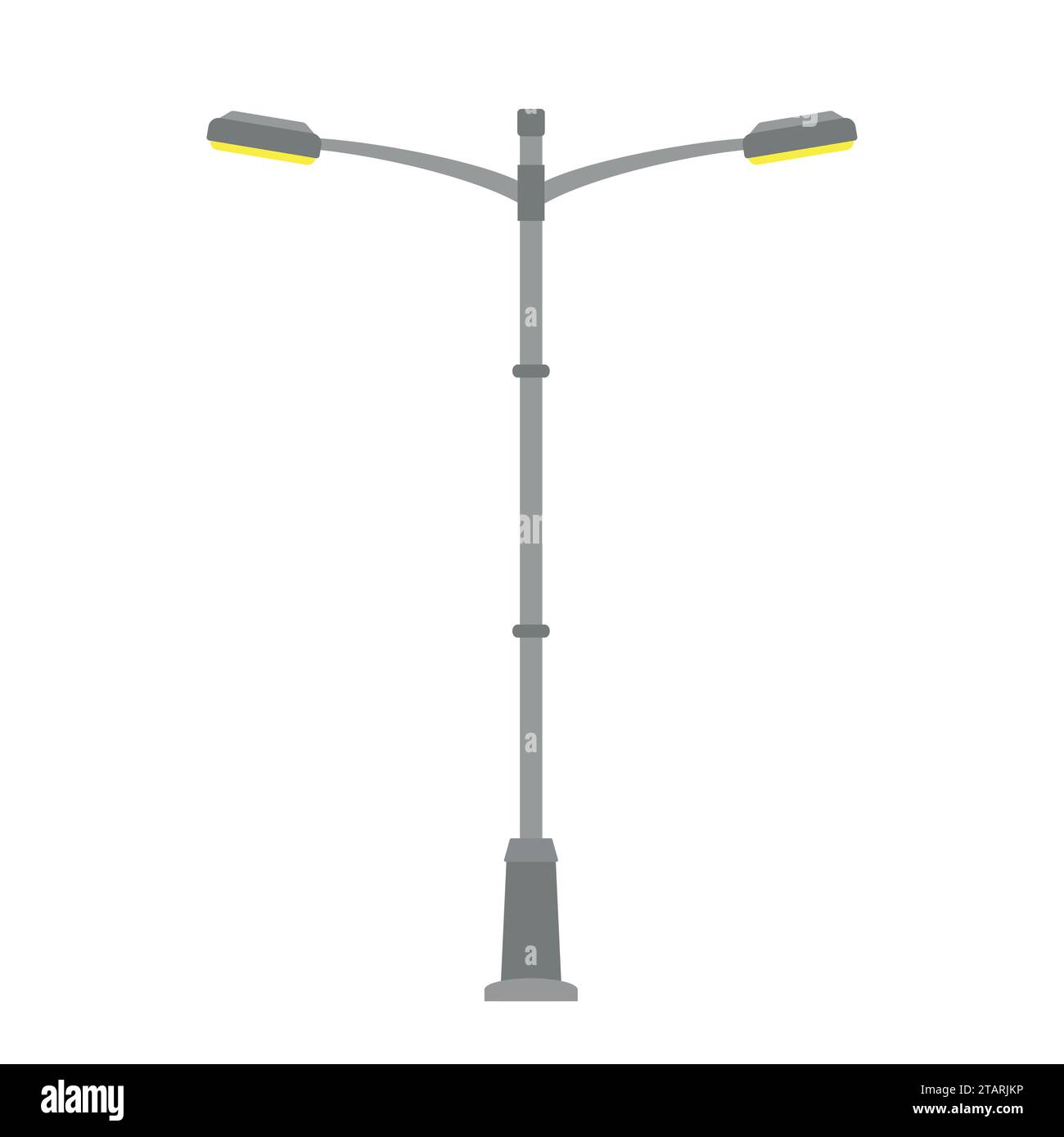 Feu de rue isolé sur fond blanc. Lampadaire extérieur de style plat. Illustration de Vecteur