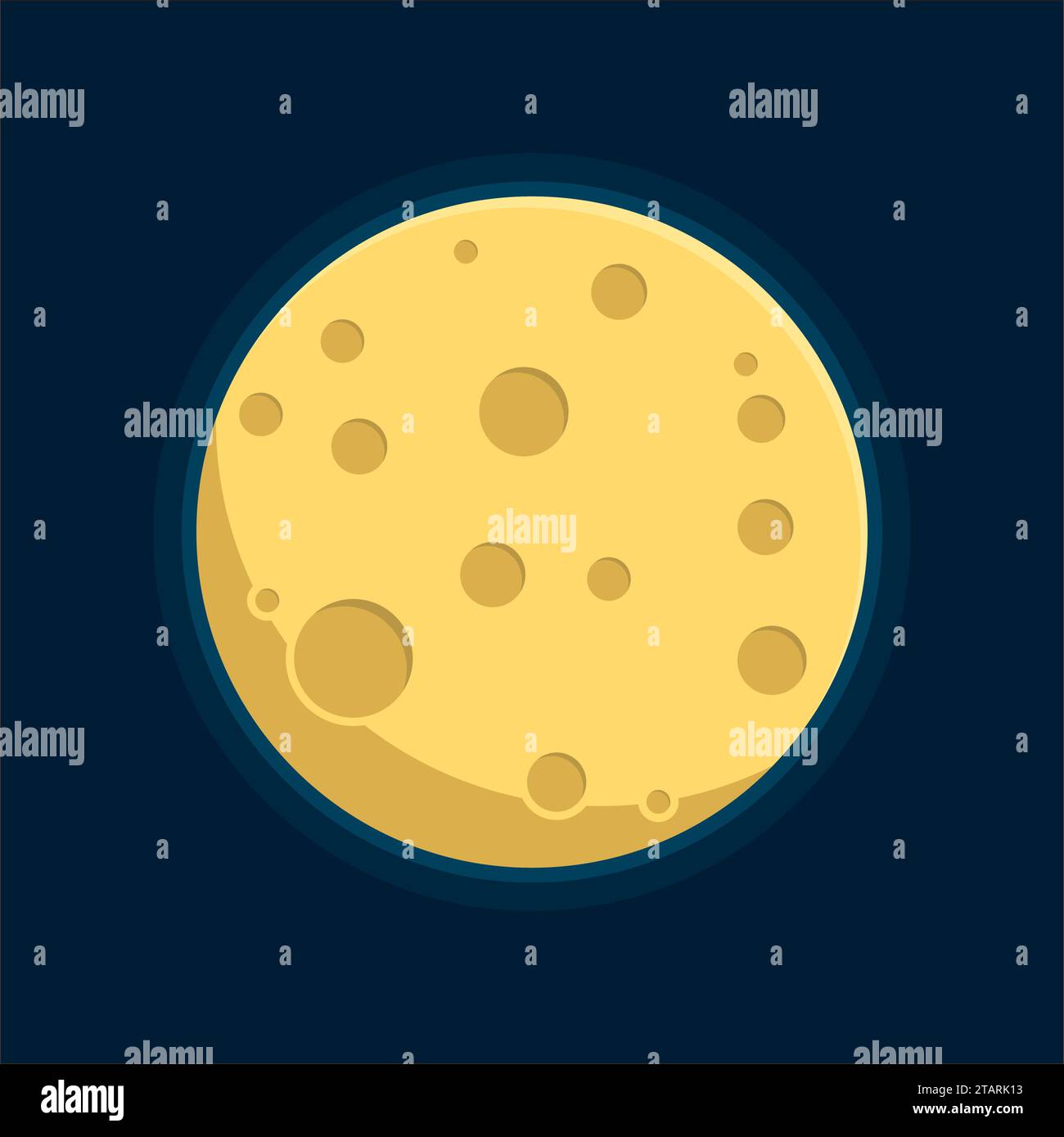 Lune dans un style plat de dasign. Astronomie spatiale nocturne et icône de lune de nature. Vecteur gibbeux sur fond sombre. Icône de lune de planète de dessin animé. Science astronomie Illustration de Vecteur