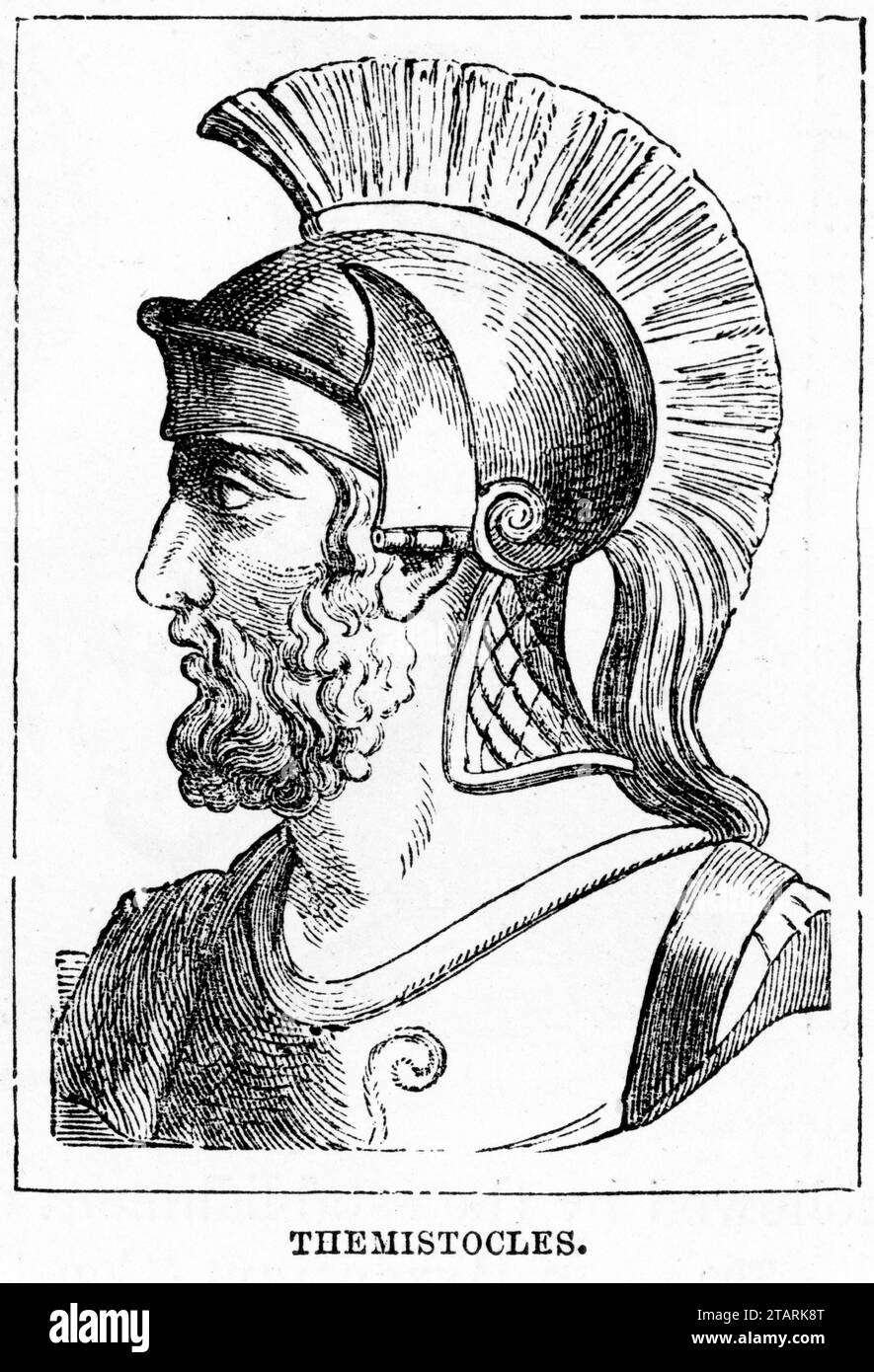 Portrait de Thémistocle (c. 524 – c. 459 av. J.-C.), homme politique et général athénien. Il faisait partie d'une nouvelle race de politiciens non aristocratiques qui ont pris de l'importance dans les premières années de la démocratie athénienne. Banque D'Images