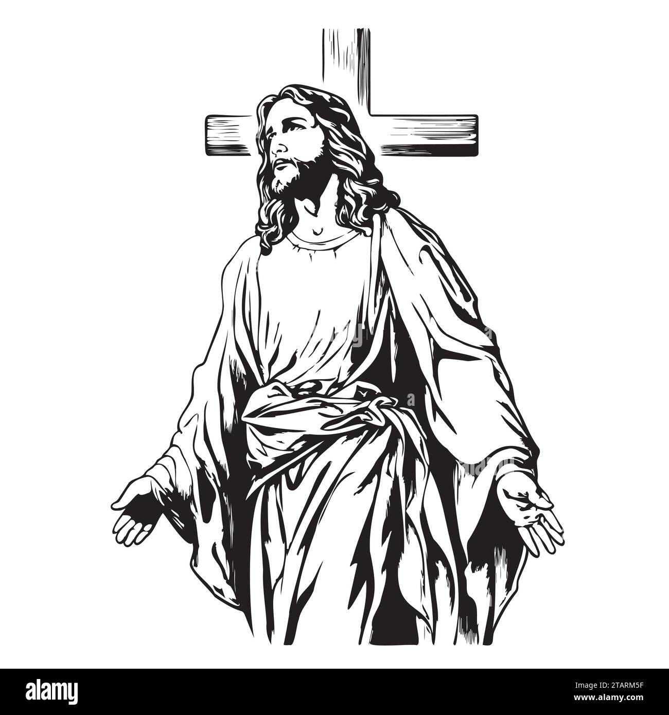 Jésus Christ Christianisme illustration vectorielle dessinée à la main Illustration de Vecteur