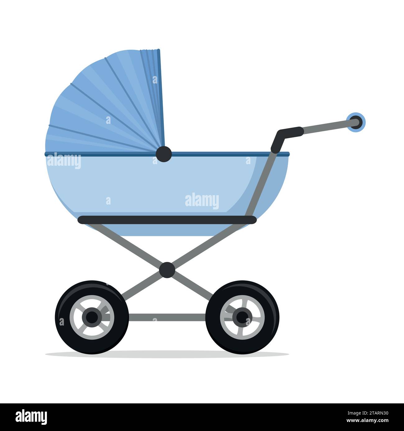 Poussette de bébé isolé sur fond blanc. Poussette pour enfants, illustration vectorielle de voiture d'enfant Illustration de Vecteur