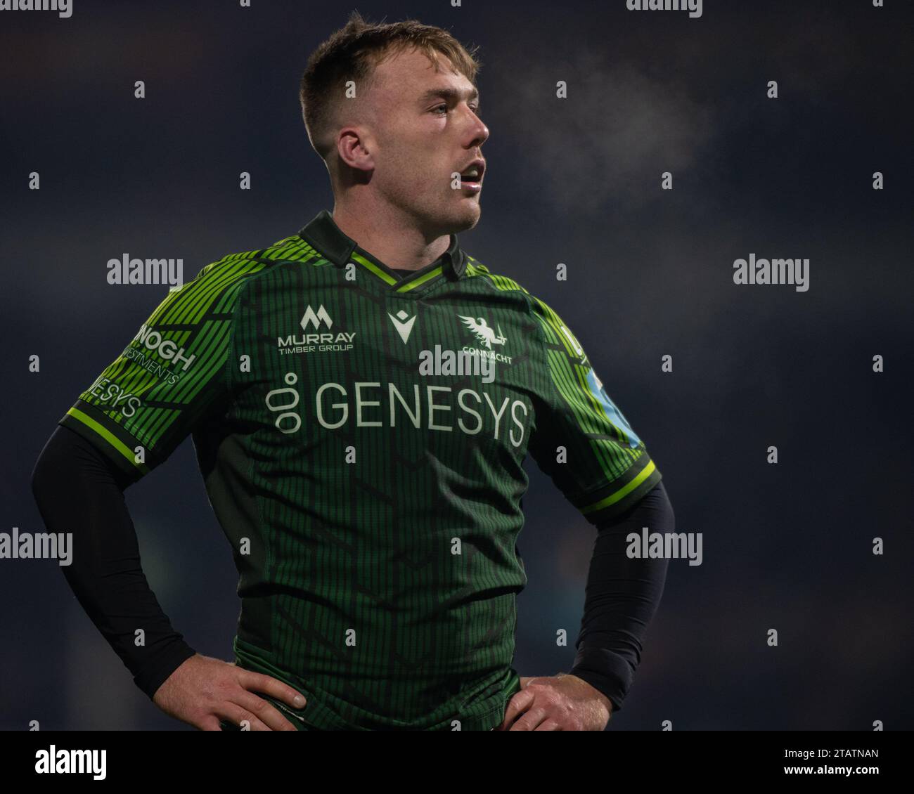 Galway, Irlande. 03 décembre 2023. David Hawkshaw de Connacht lors du match de la ronde 7 du championnat de rugby Uni entre Connacht Rugby et Leinster Rugby au Sportsground à Galway, Irlande, le 2 décembre 2023 (photo par Andrew SURMA / crédit : SIPA USA/Alamy Live News Banque D'Images