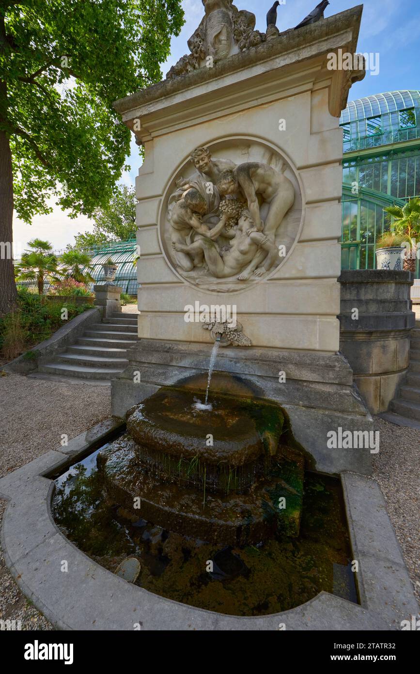 Promenade dans le jardin botanique d'Auteuil, Paris, France Banque D'Images