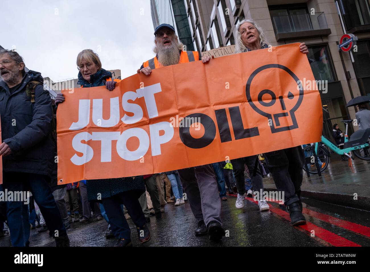 Just Stop Oil, Londres, 18 novembre 2023. Banque D'Images