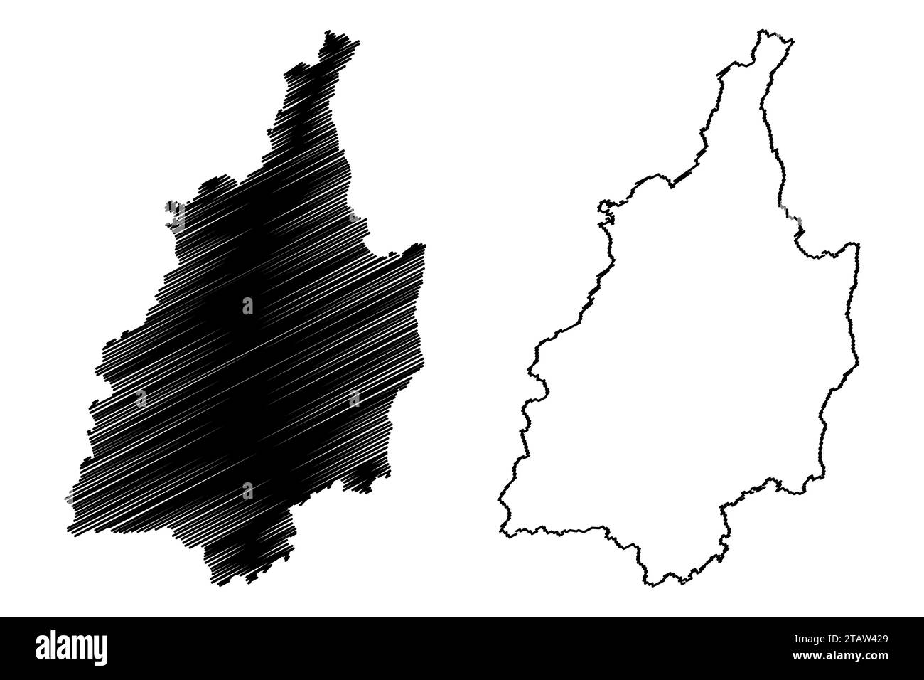 District de Leibnitz (République d'Autriche ou Österreich, Styrie, Steiermark ou état de Štajerska) illustration vectorielle de carte, croquis de griffonnage Bezirk Leibnitz Illustration de Vecteur