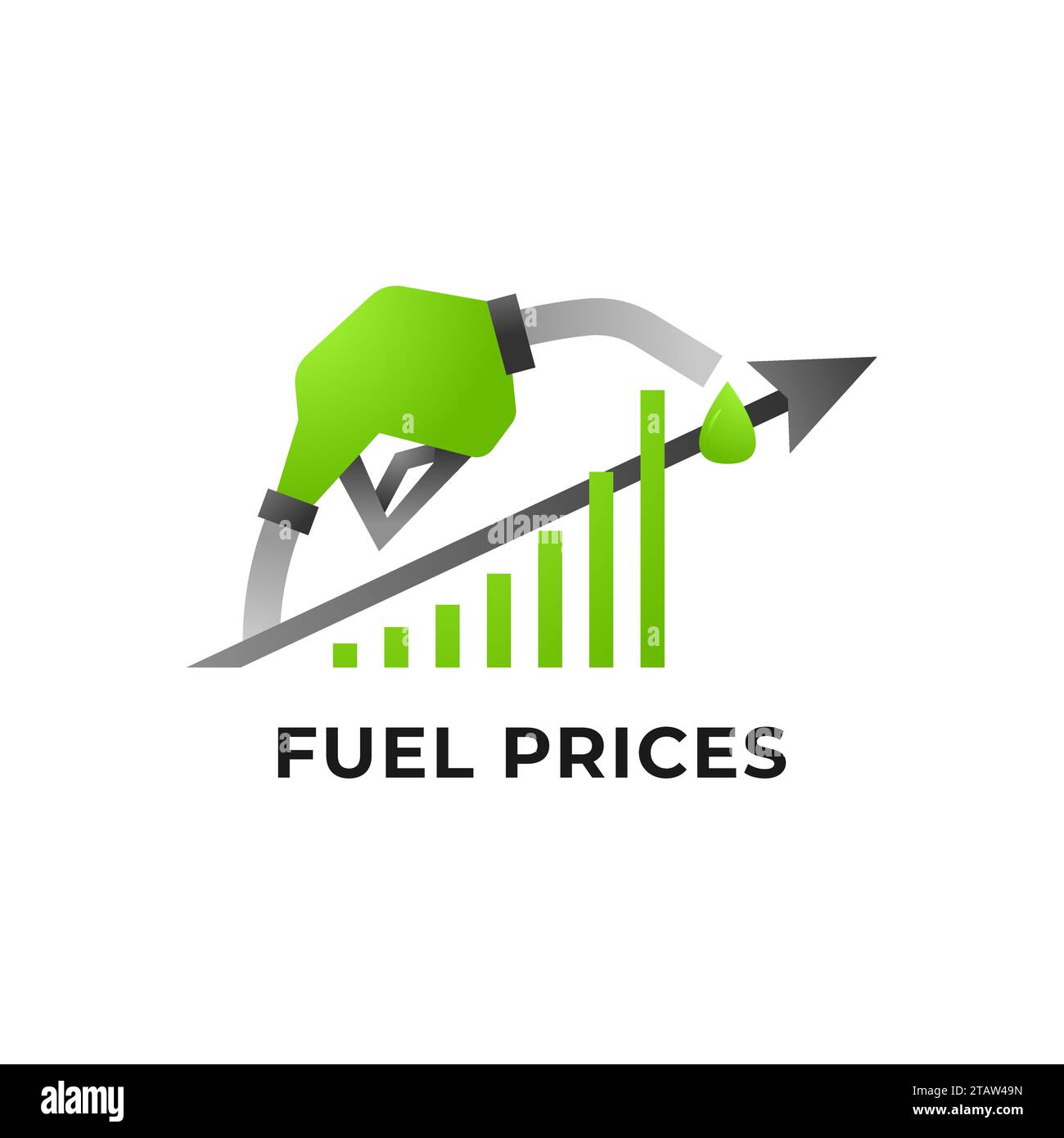 Les prix du gaz ou du pétrole augmentent. Illustration du carburant avec graphique et flèche ascendants. Icône d'augmentation du prix de l'essence Illustration de Vecteur