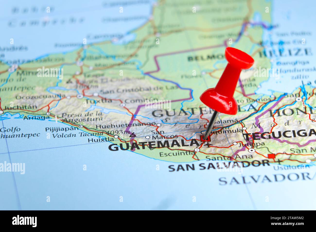 Guatemala PIN sur la carte de l'Amérique centrale Banque D'Images