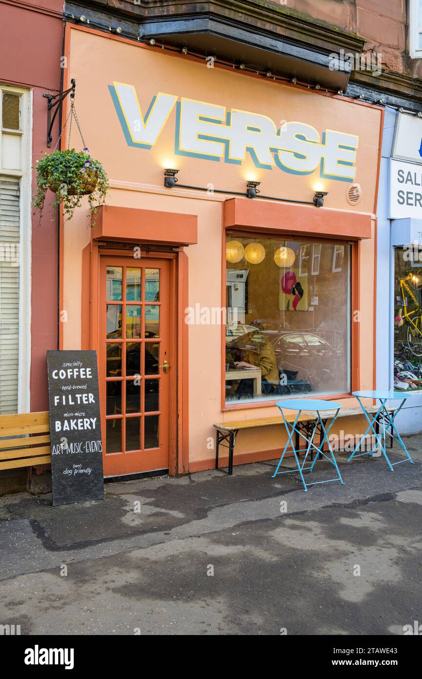 Verse Cafe and Bakery, Deanston Drive, Shawlands, Glasgow, Écosse, Royaume-Uni , Europe Banque D'Images