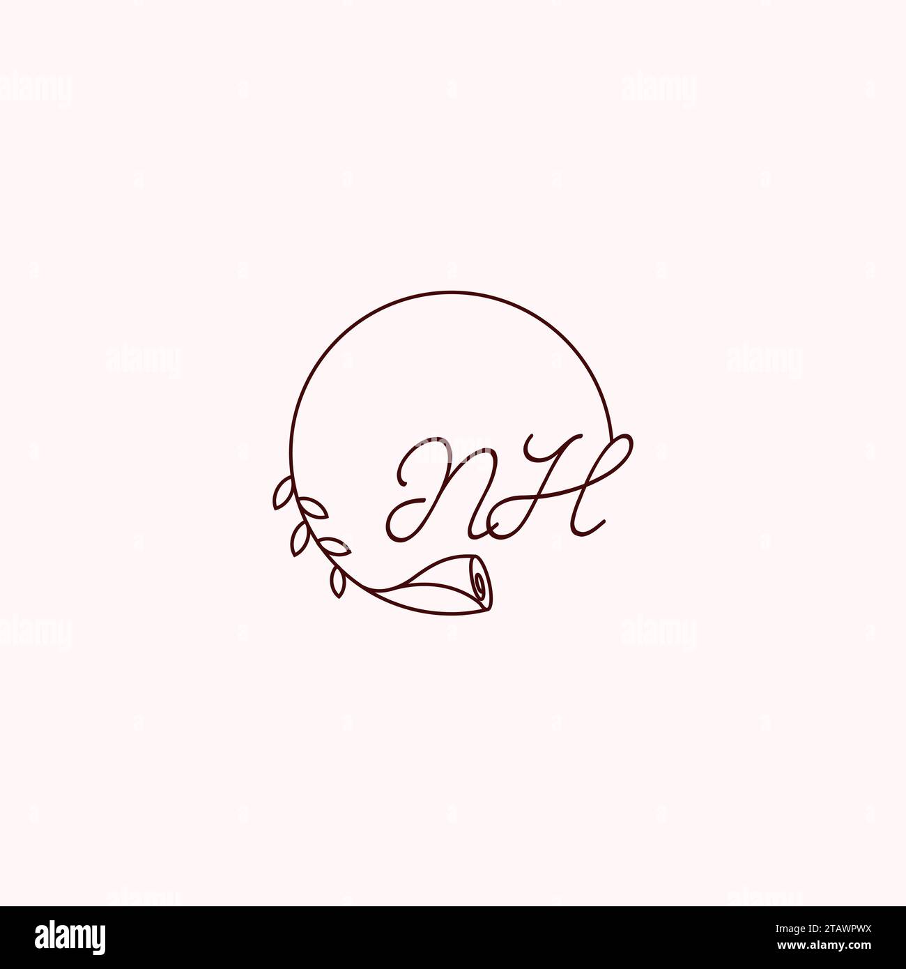 Lettres initiales du logo NH dans un design professionnel de haute qualité qui s'imprimeront bien sur tous les supports d'impression Illustration de Vecteur