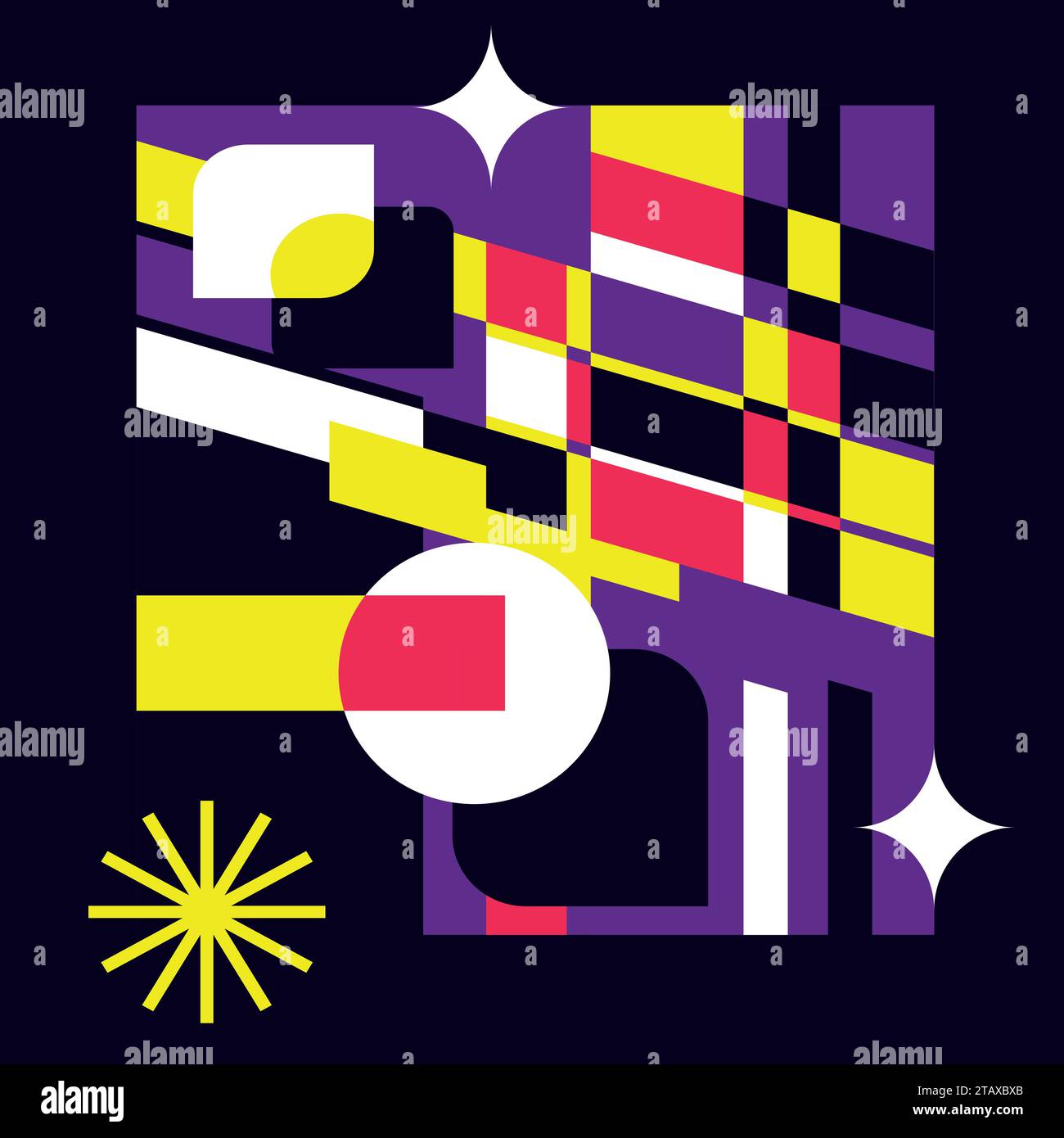 Fond coloré géométrique.Vector illustration.composition abstraite avec différentes formes.Retro design pour l'impression post-tret, arrière-plan, web, papier peint Illustration de Vecteur