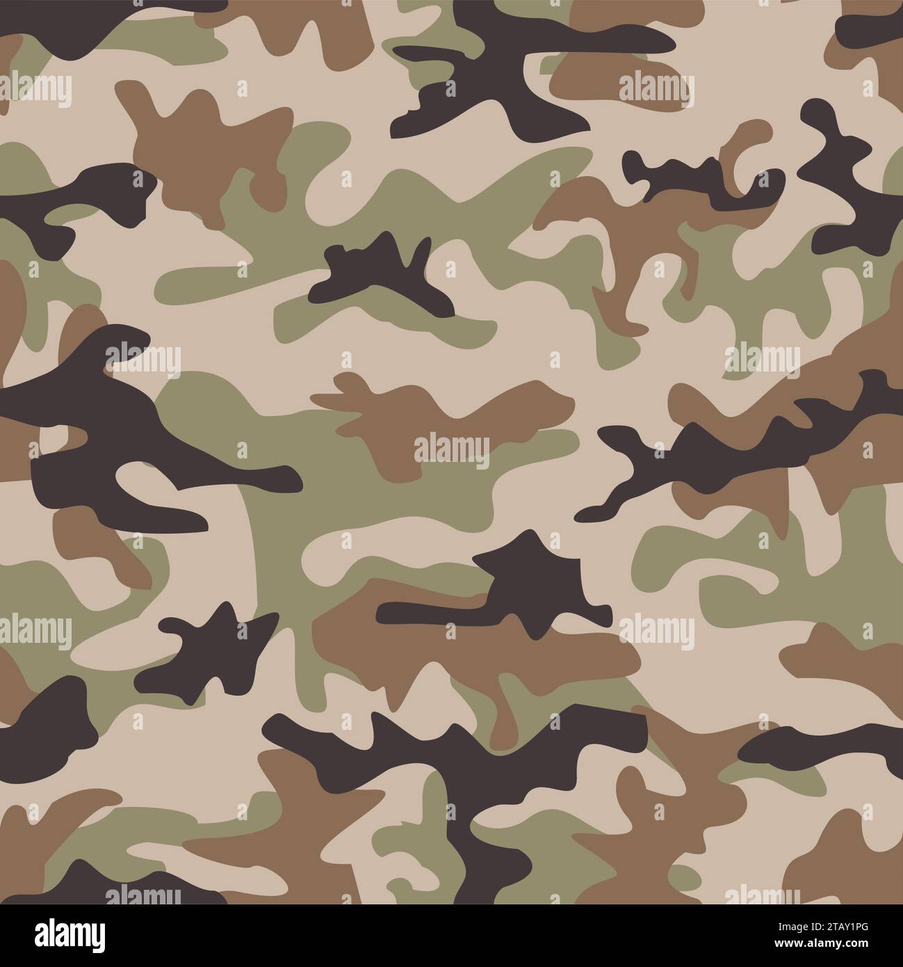Motif sans couture camouflage. Formes de feuillage et de branches. Style Hunter. Série de camouflage carré vectoriel sans couture dans le schéma vert Illustration de Vecteur