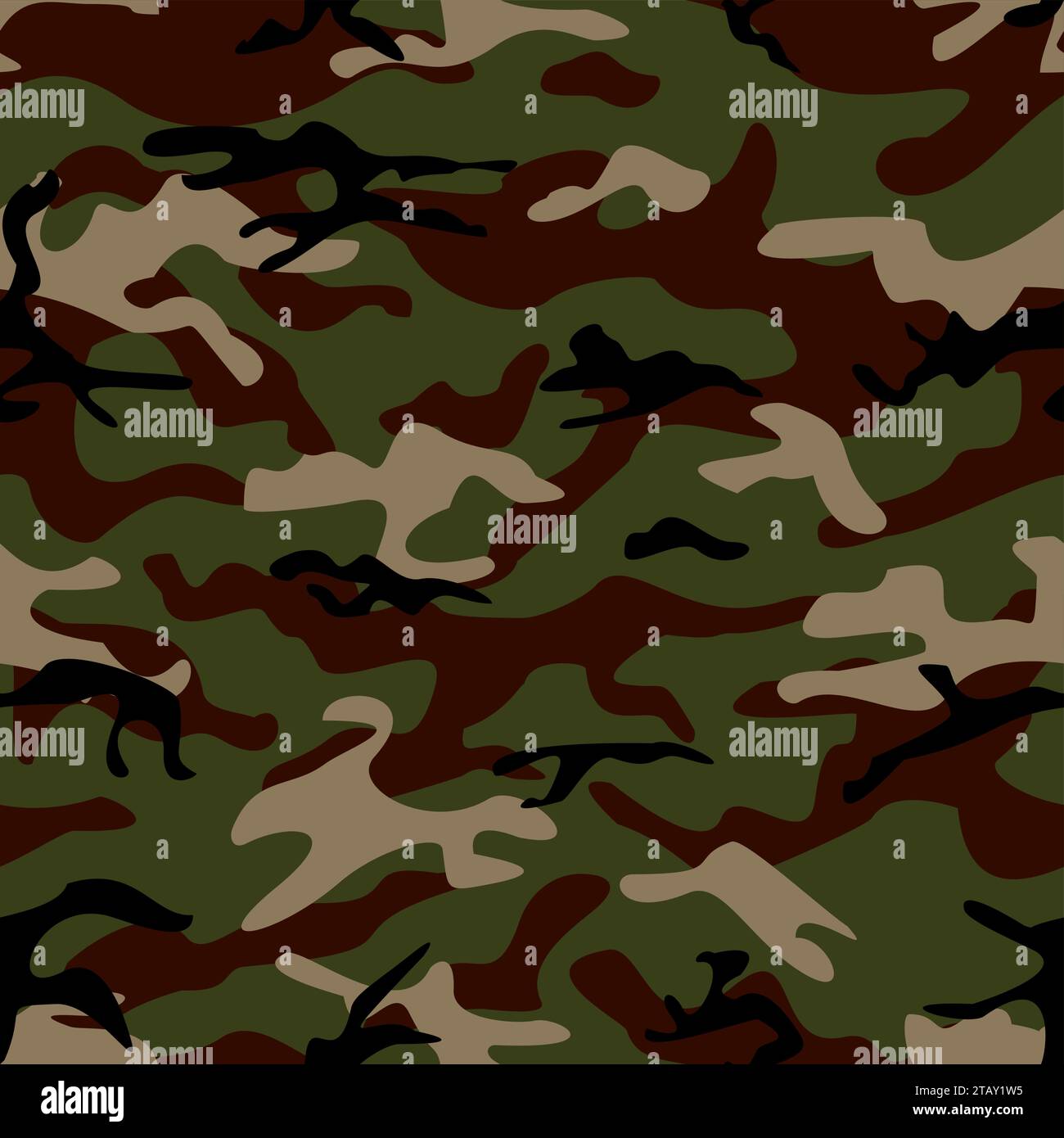 Motif sans couture camouflage. Formes de feuillage et de branches. Style boisé. Série de camouflage carré vectoriel sans couture dans le schéma vert Illustration de Vecteur
