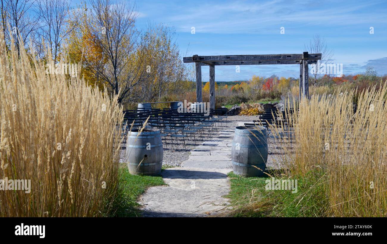 Un domaine viticole avec salles de mariage en plein air Banque D'Images