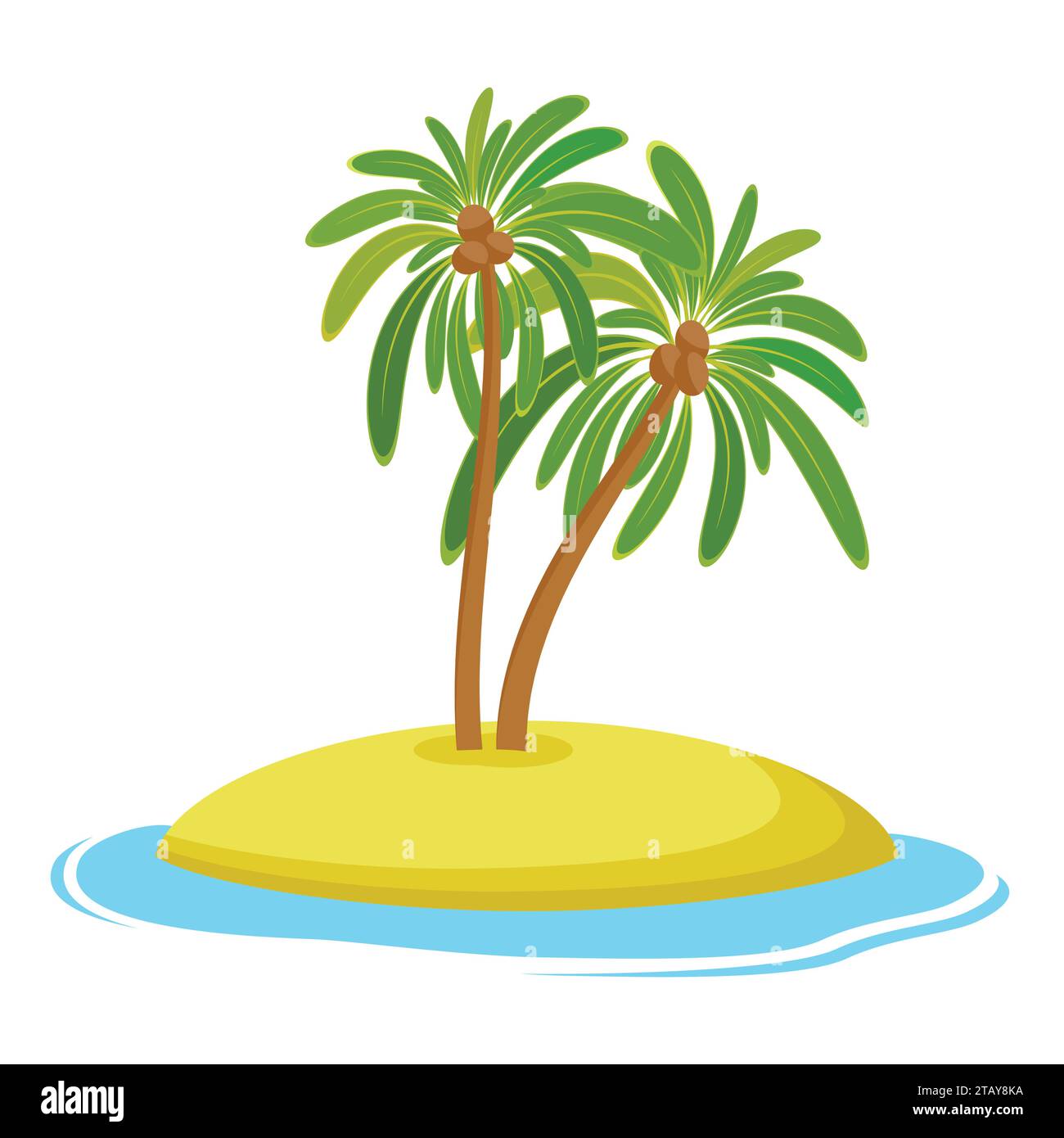 Île avec des palmiers de noix de coco isolé sur fond blanc, vacances d'été océan tropical, illustration vectorielle Illustration de Vecteur Île avec des palmiers de noix de coco isolé sur fond blanc, vacances d'été océan tropical, illustration vectorielle Illustration de Vecteur