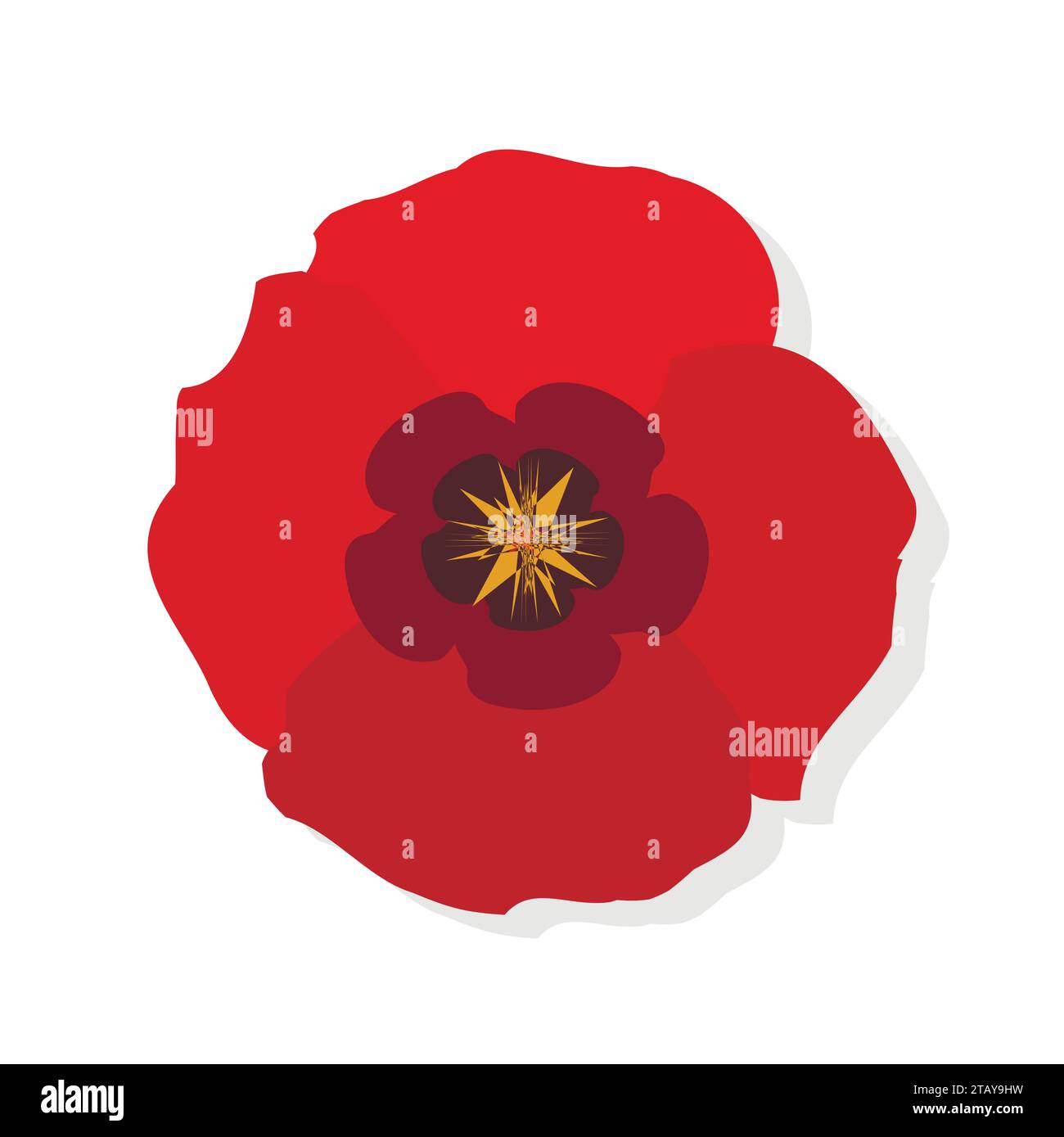 Icône plate de fleur de coquelicot. Coquelicots rouges sur fond blanc. Illustration vectorielle Illustration de Vecteur