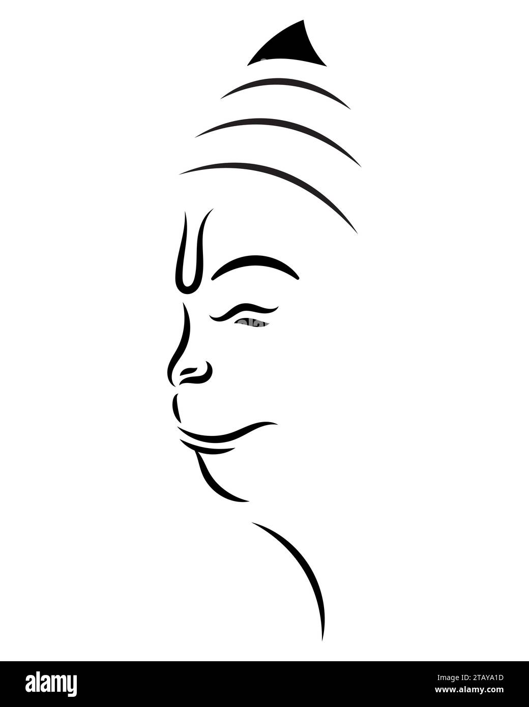 Silhouette de Lord Hanuman visage illustration vectorielle Illustration de Vecteur