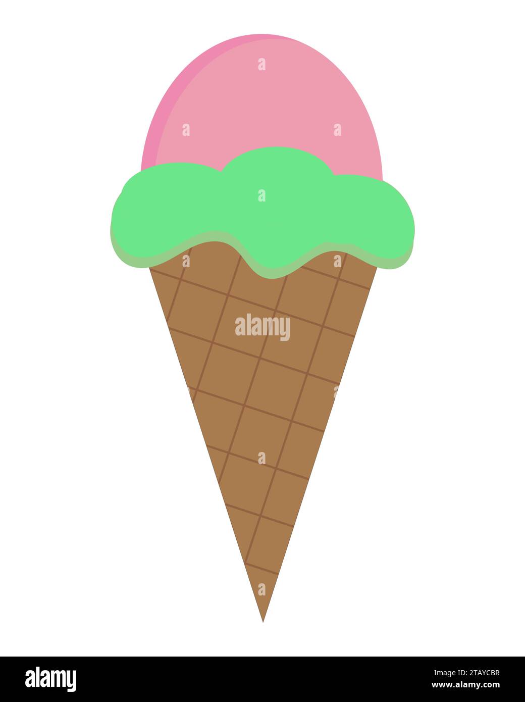 crème glacée de cône isolé sur blanc Illustration de Vecteur