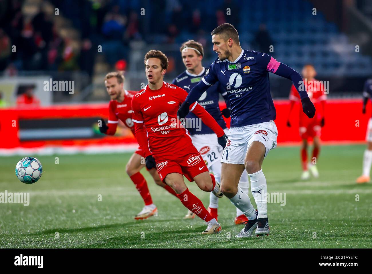 Drammen, Norvège, 03 décembre 2023. Gustav Valsvik de Strømsgodset a été massif dans le match Eliteserien entre Strømsgodset et Brann au stade Marienlyst de Drammen. Crédit : Frode Arnesen/Alamy Live News Banque D'Images