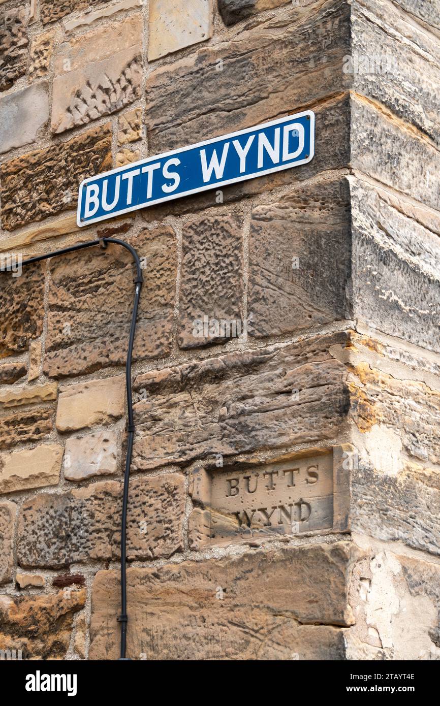 La rue délicieusement nommée de Butts wynd, à St Andrews en Écosse Banque D'Images